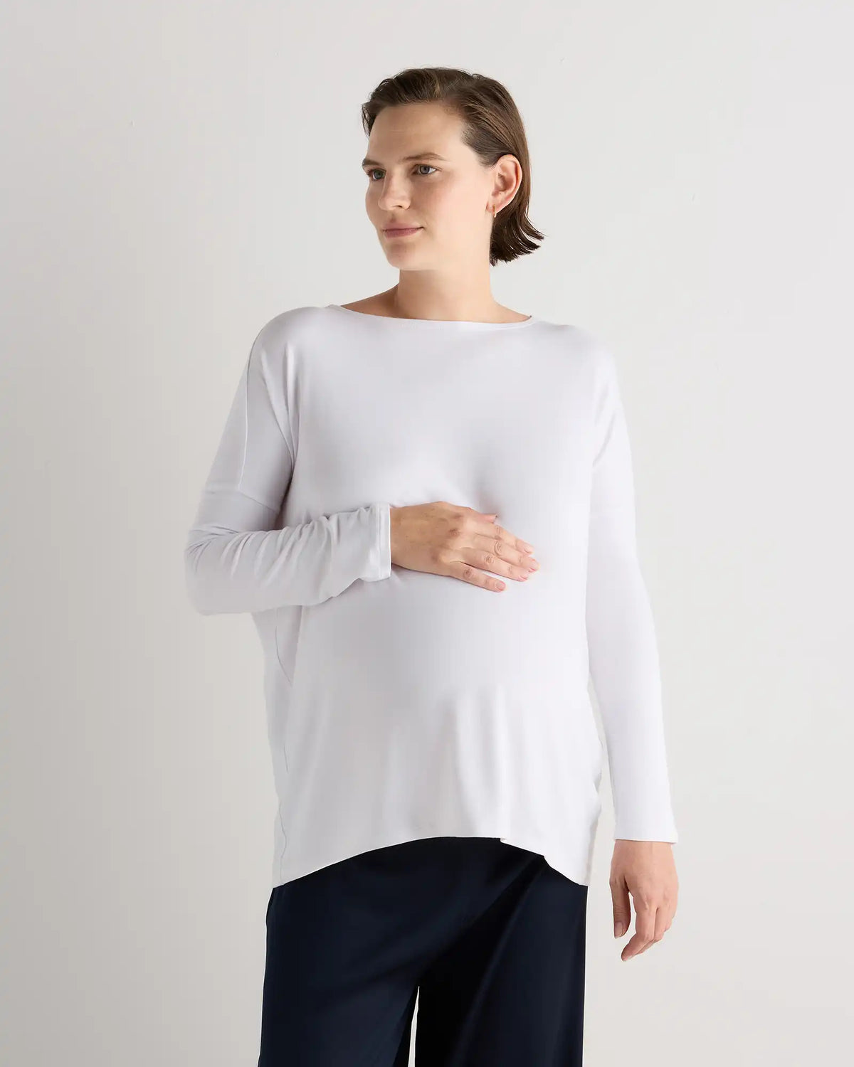 Bamboo Jersey Maternity Long Sleeve Tee (2-pack)
