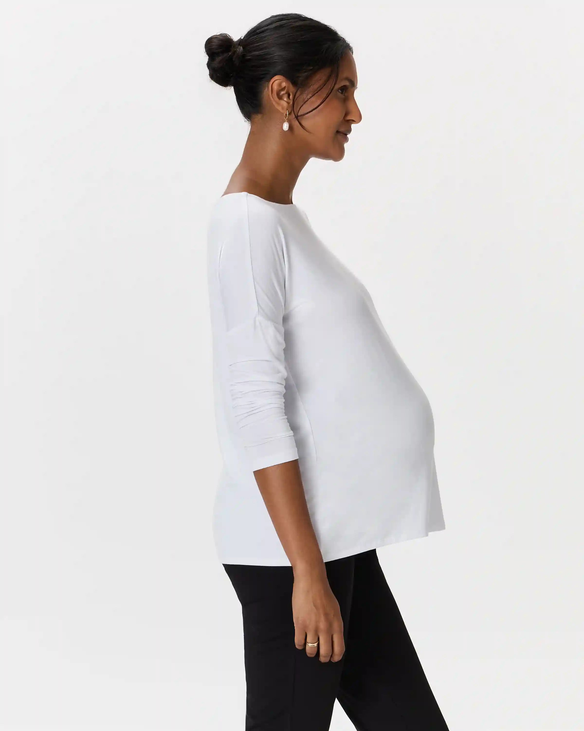 Bamboo Jersey Maternity Long Sleeve Tee (2-pack)