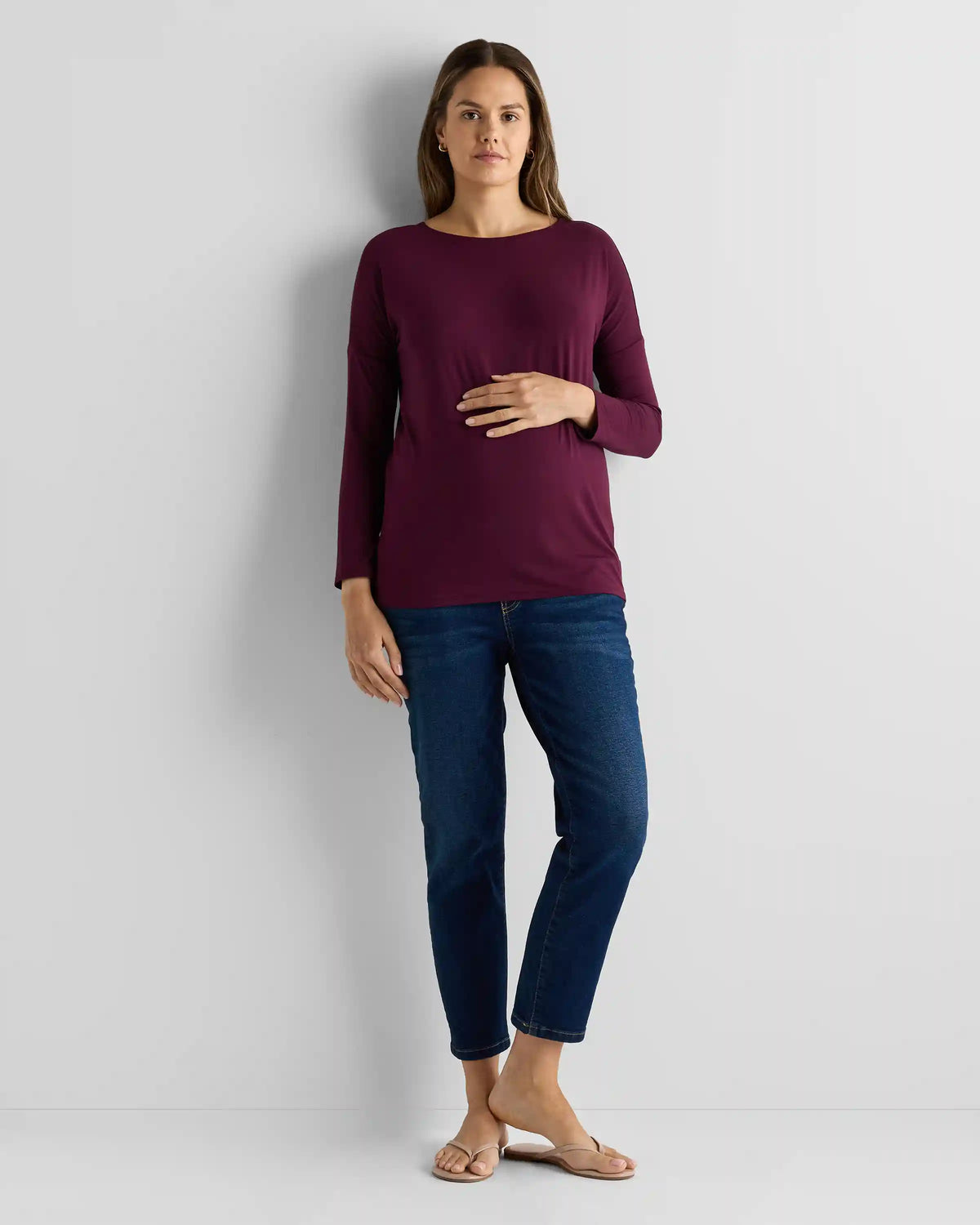 Bamboo Jersey Maternity Long Sleeve Tee (2-pack)