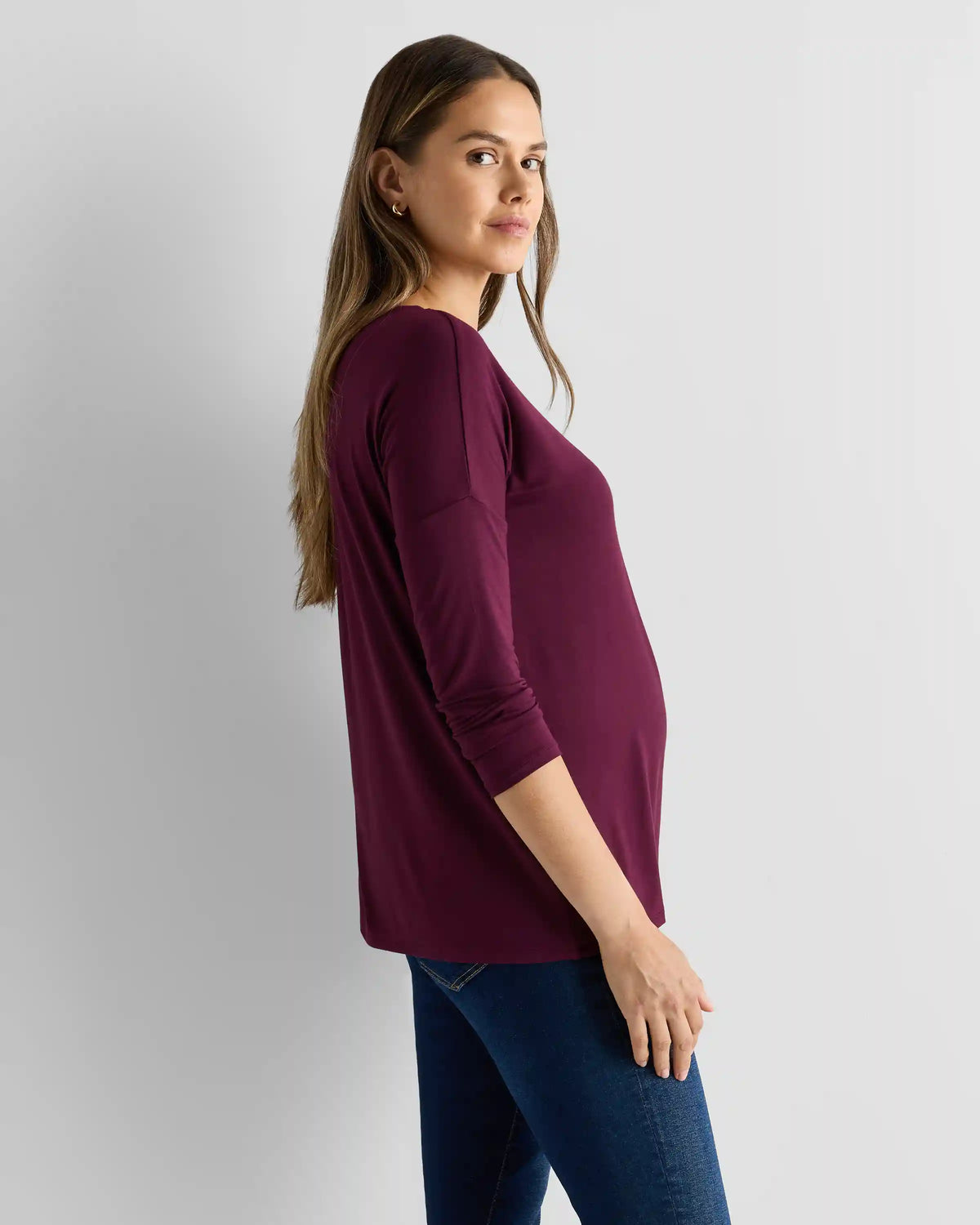 Bamboo Jersey Maternity Long Sleeve Tee (2-pack)