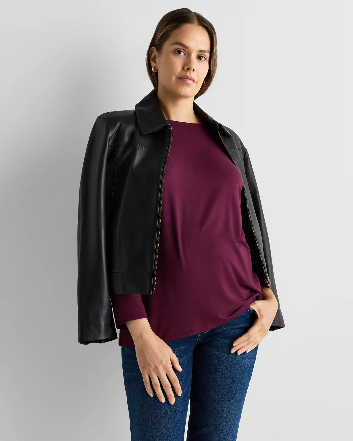 Bamboo Jersey Maternity Long Sleeve Tee (2-pack)