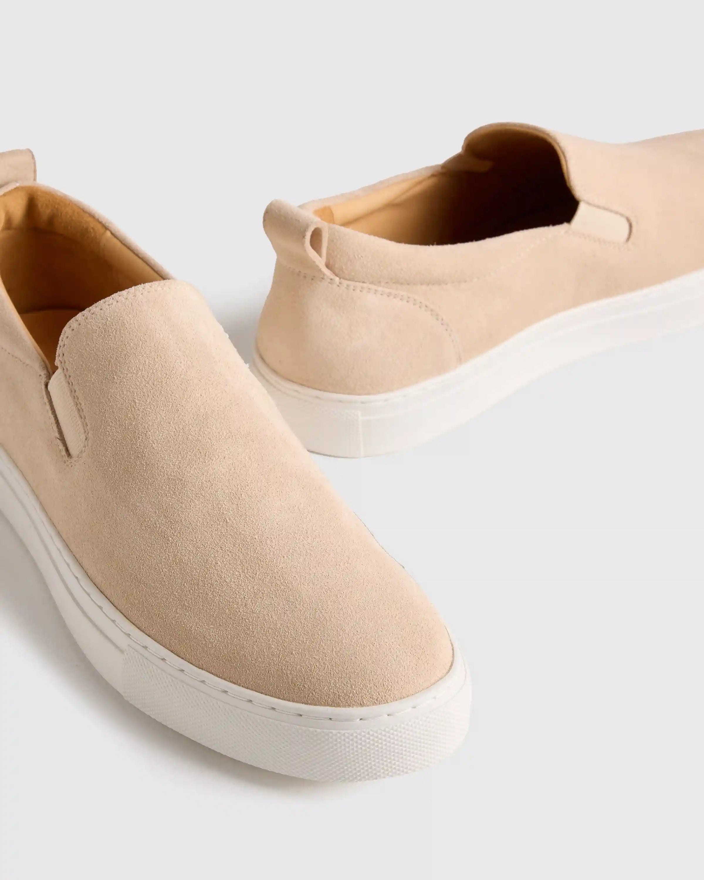 Italian Calfskin Suede Slip-On Sneaker