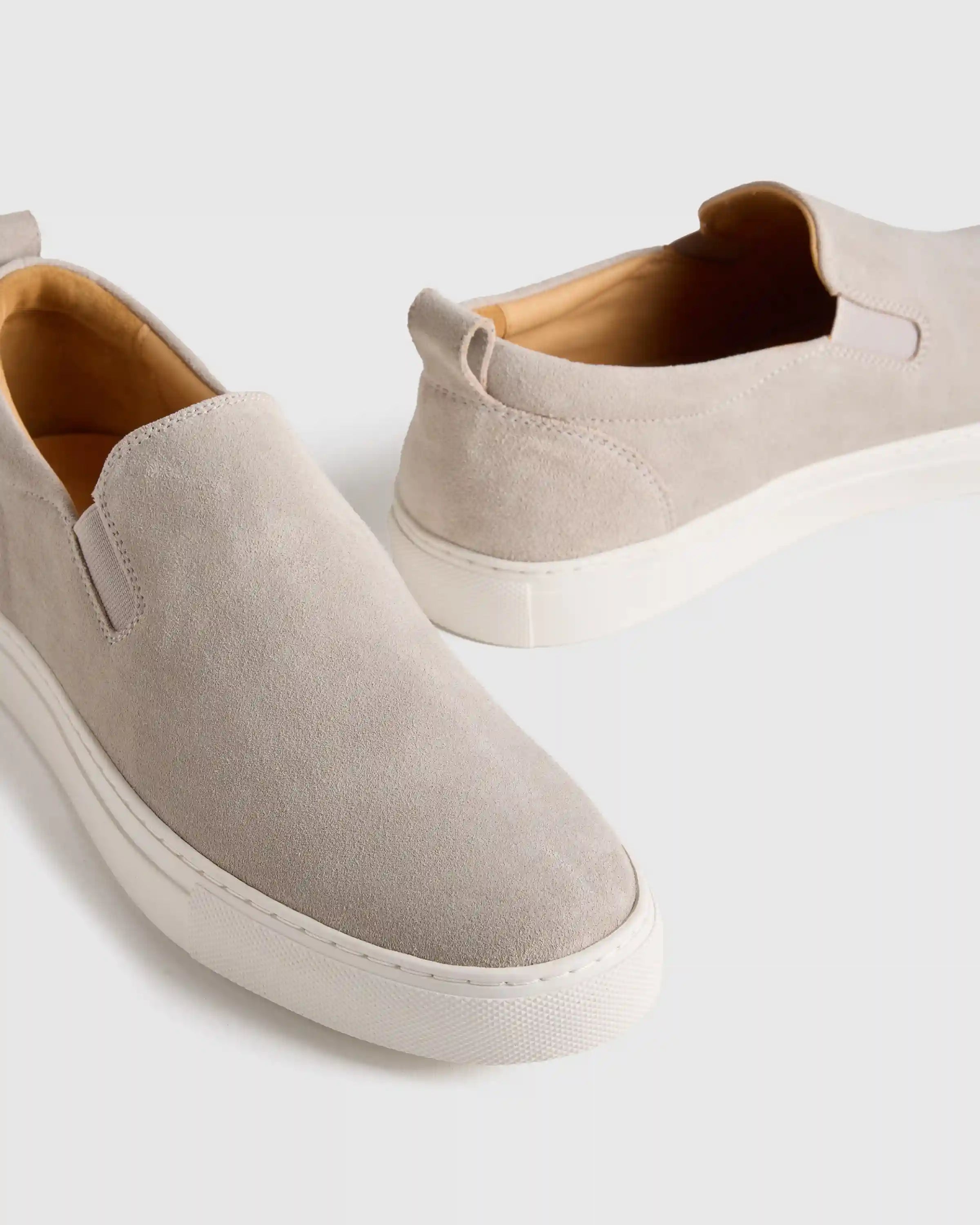 Italian Calfskin Suede Slip-On Sneaker