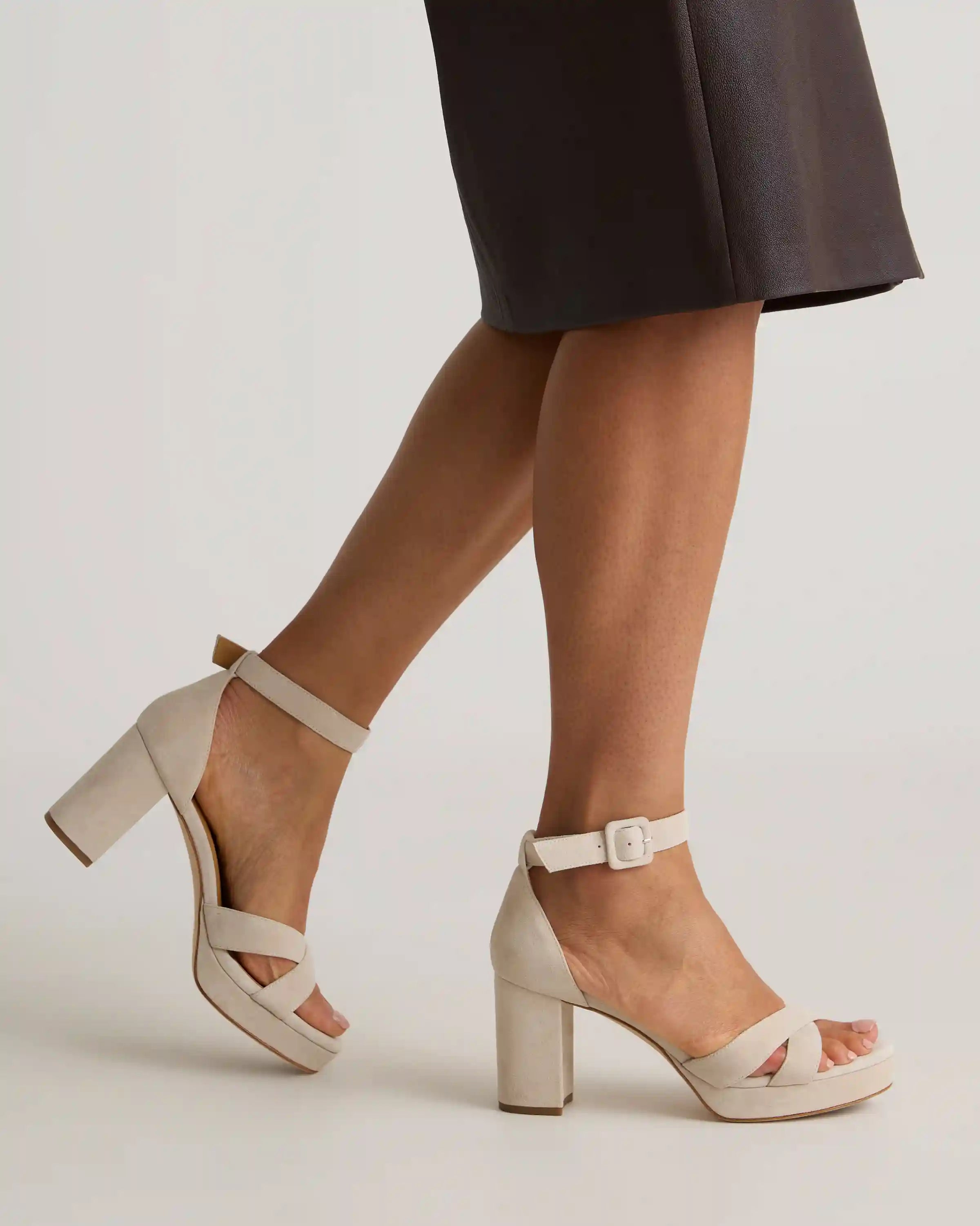 Italian Leather Crisscross Platform Sandal