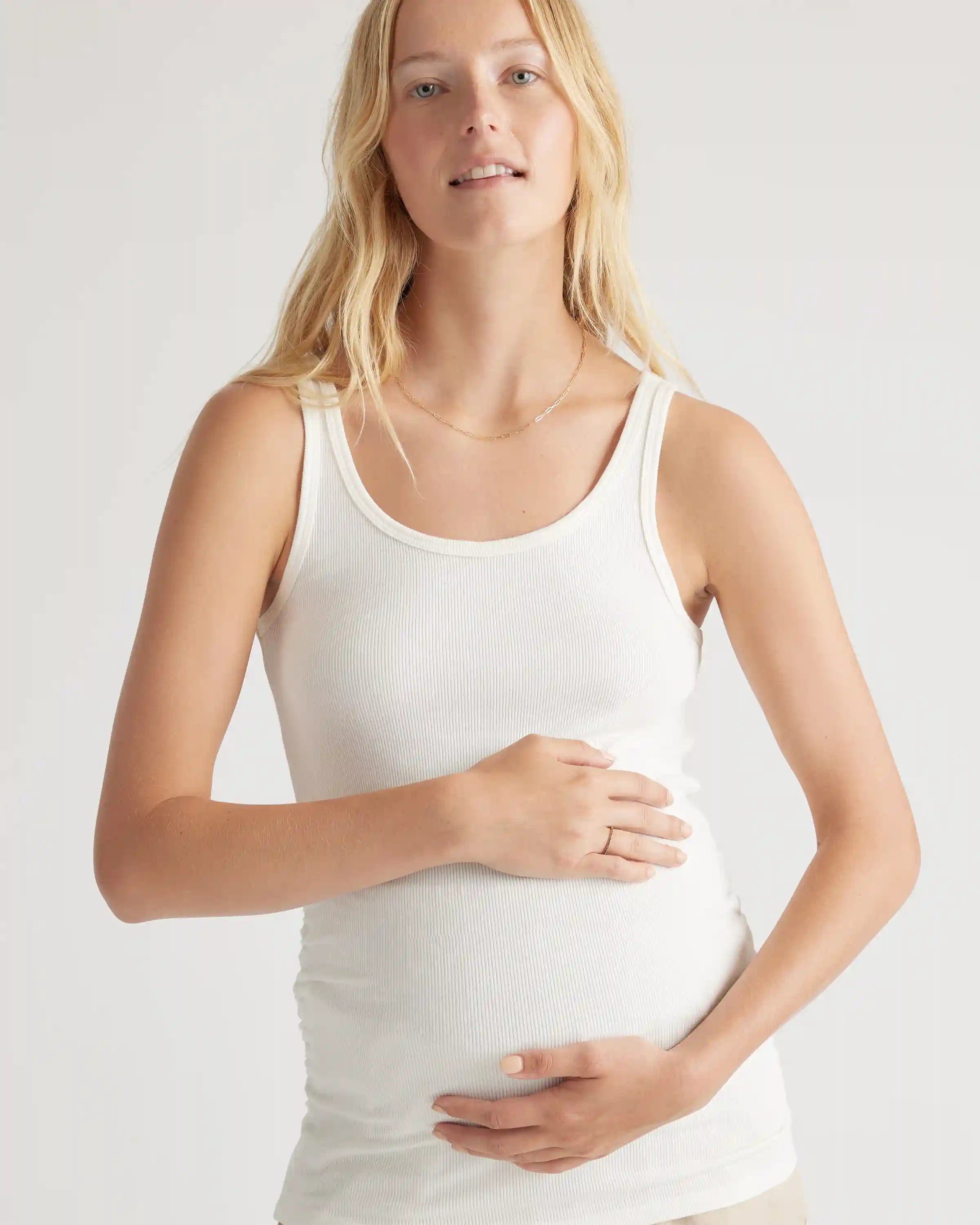 Bamboo Rib Maternity Scoop Neck Tank