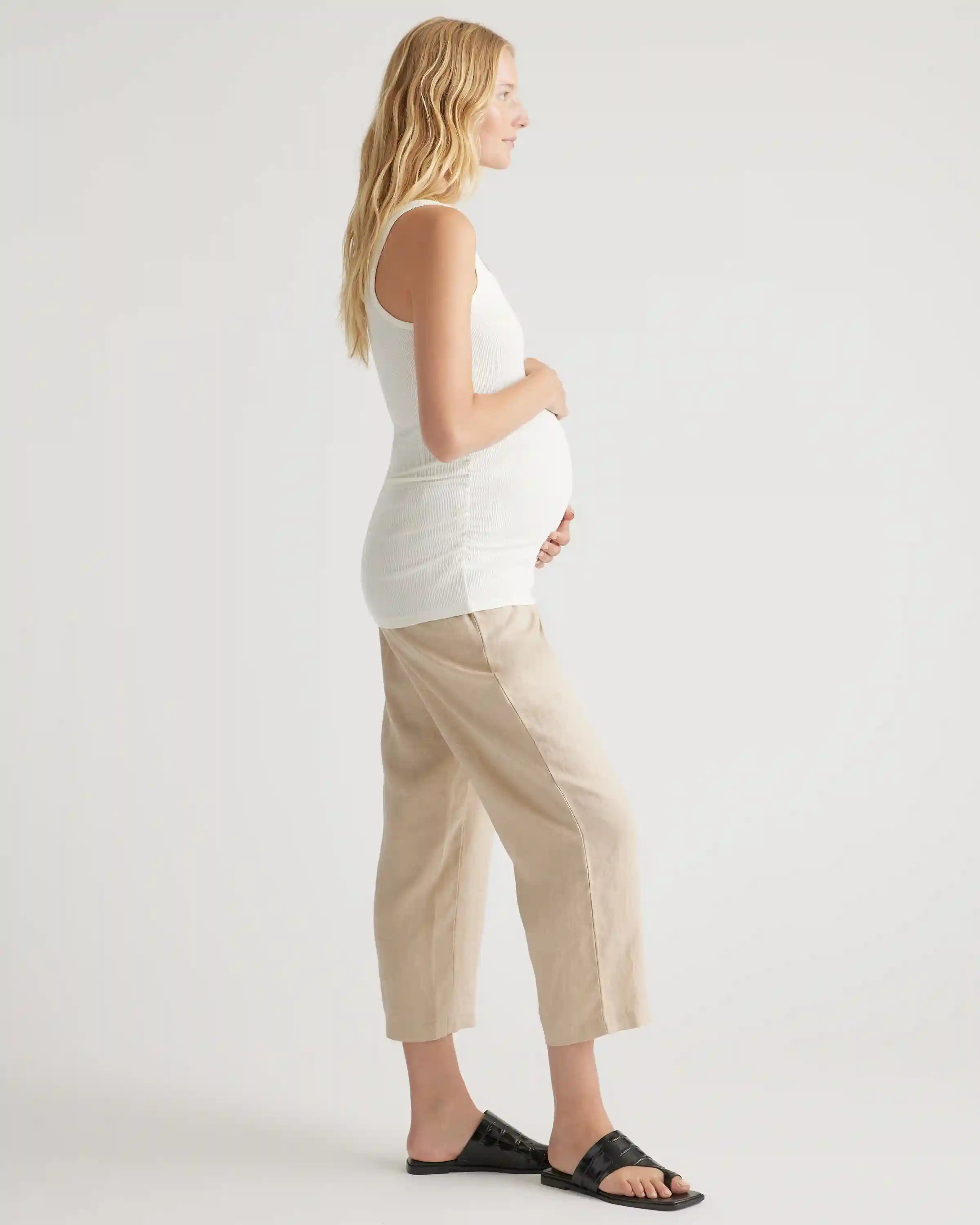 Bamboo Rib Maternity Scoop Neck Tank