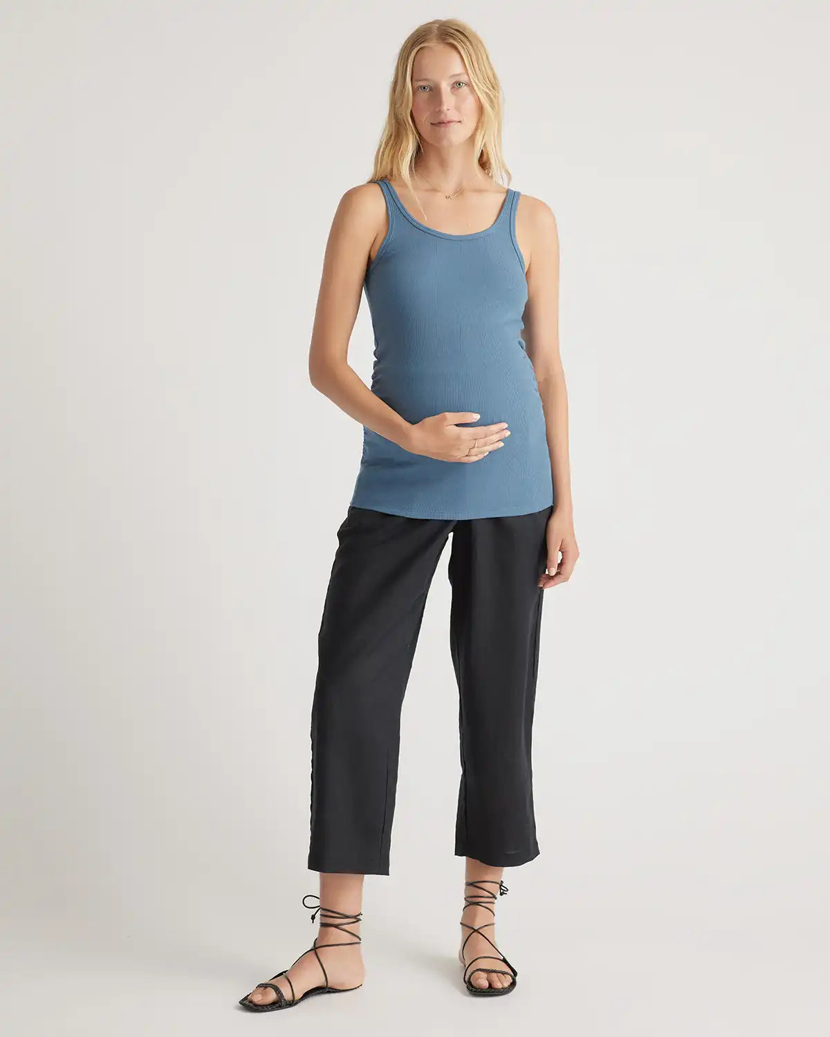 Bamboo Rib Maternity Scoop Neck Tank