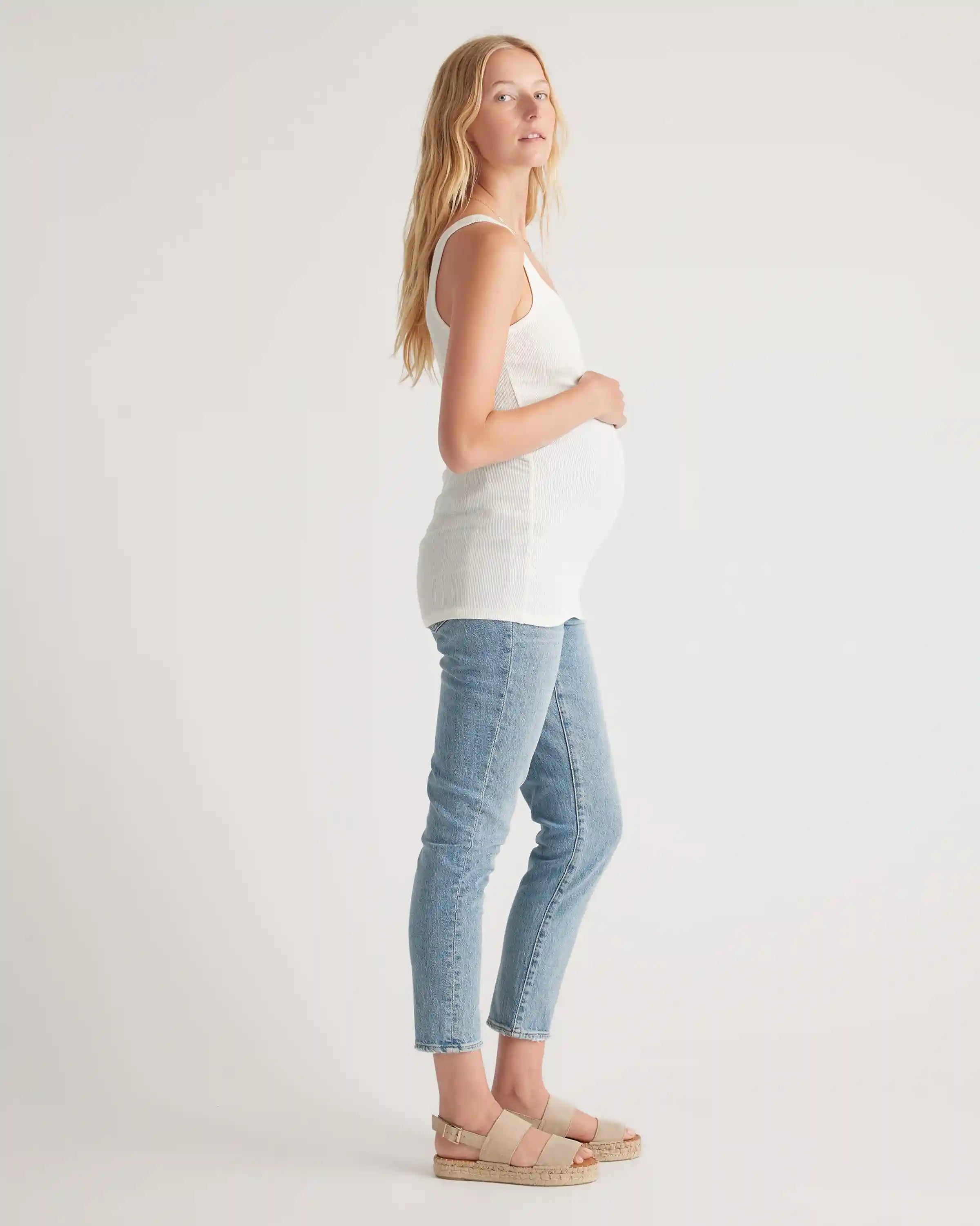 Bamboo Rib Maternity Scoop Neck Tank