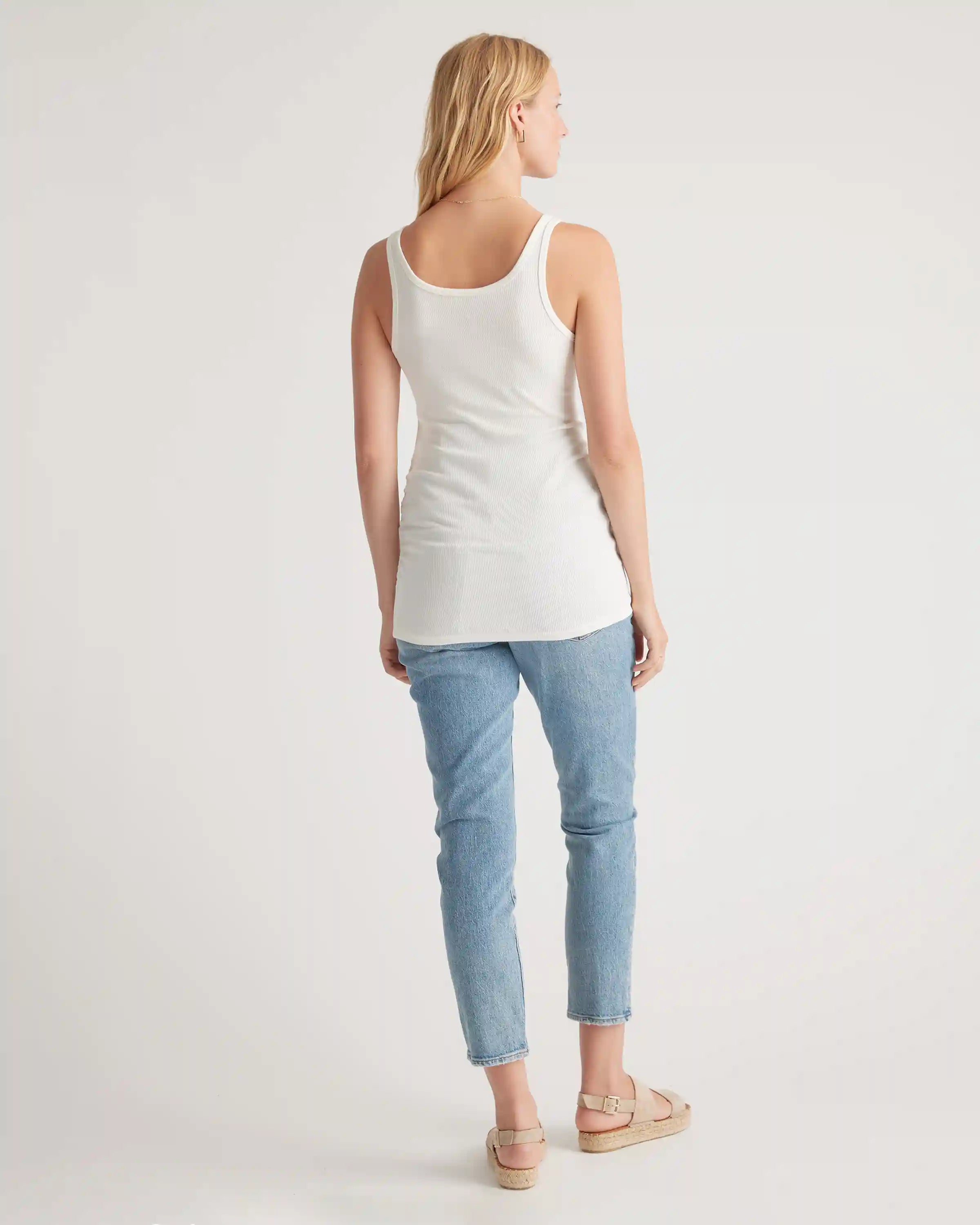 Bamboo Rib Maternity Scoop Neck Tank