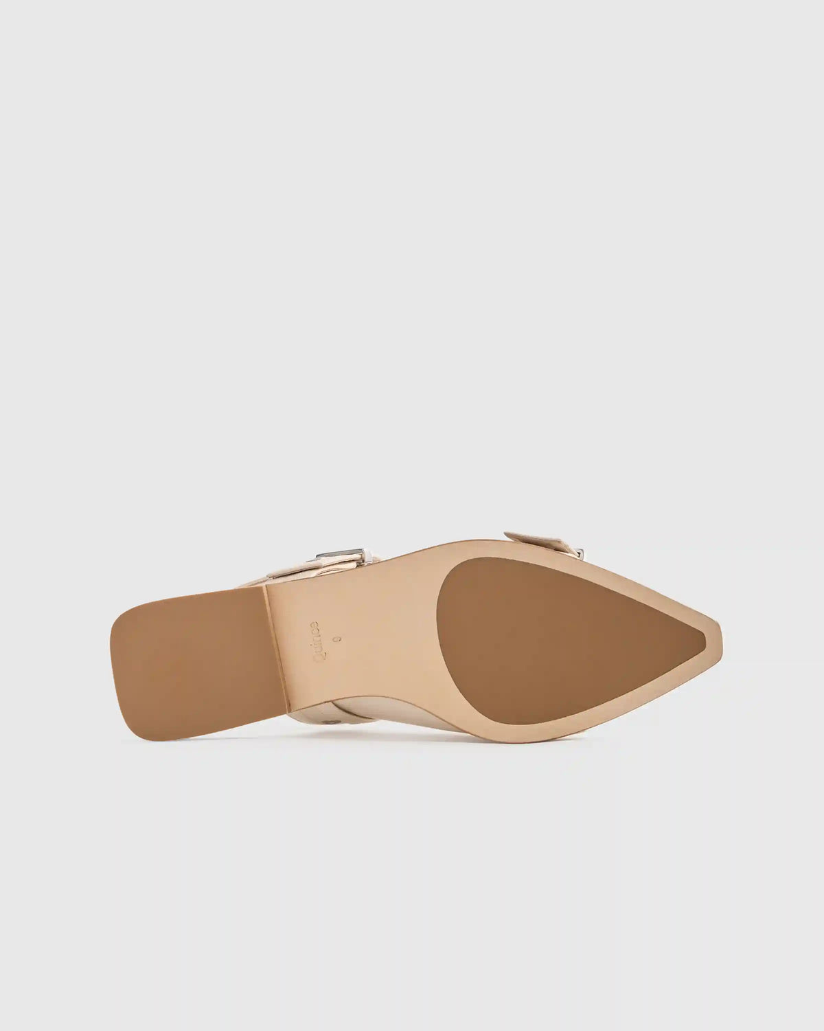 Italian Leather Bold Buckle Slingback Flat