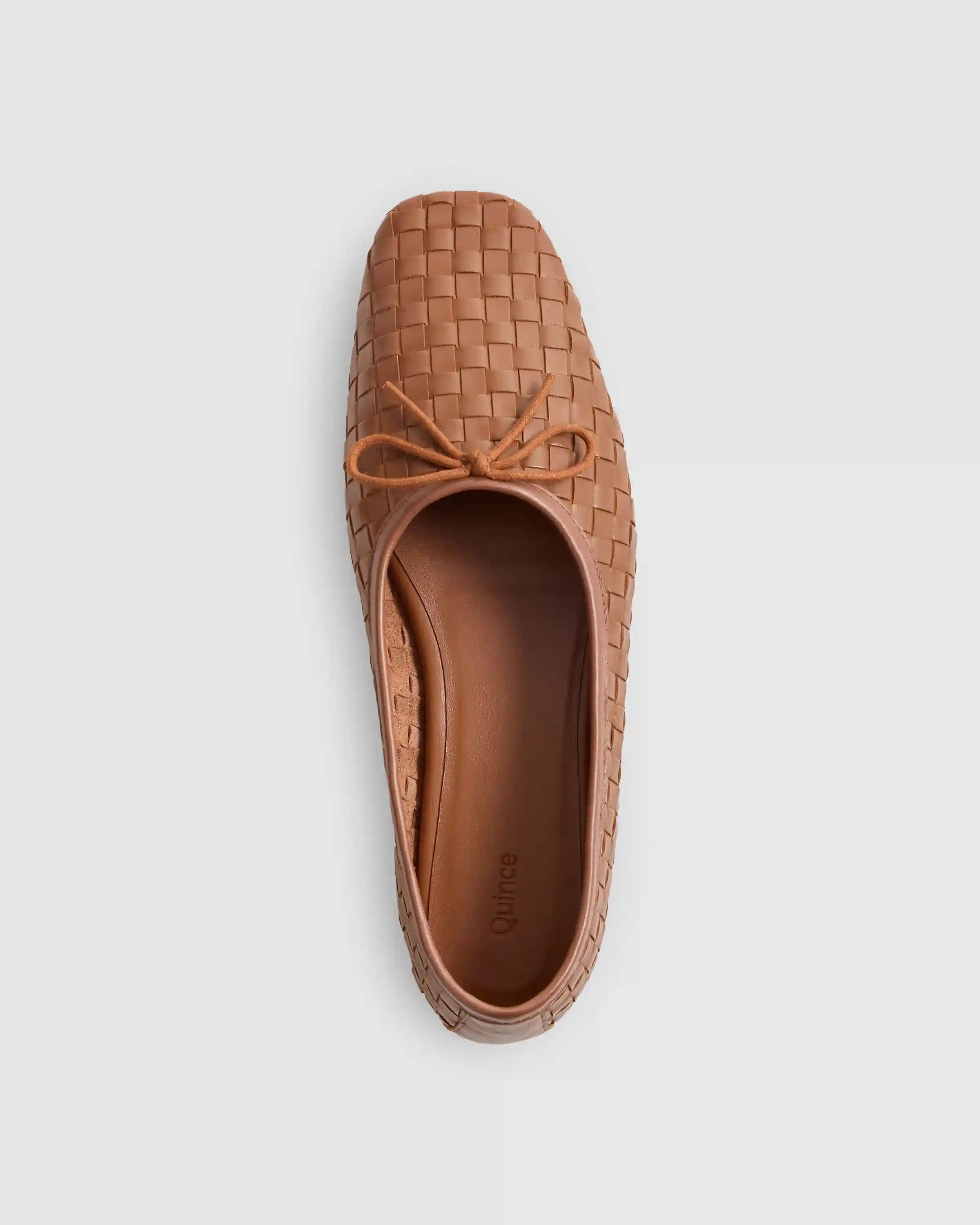 Italian Leather Handwoven Square Toe Ballet Flat