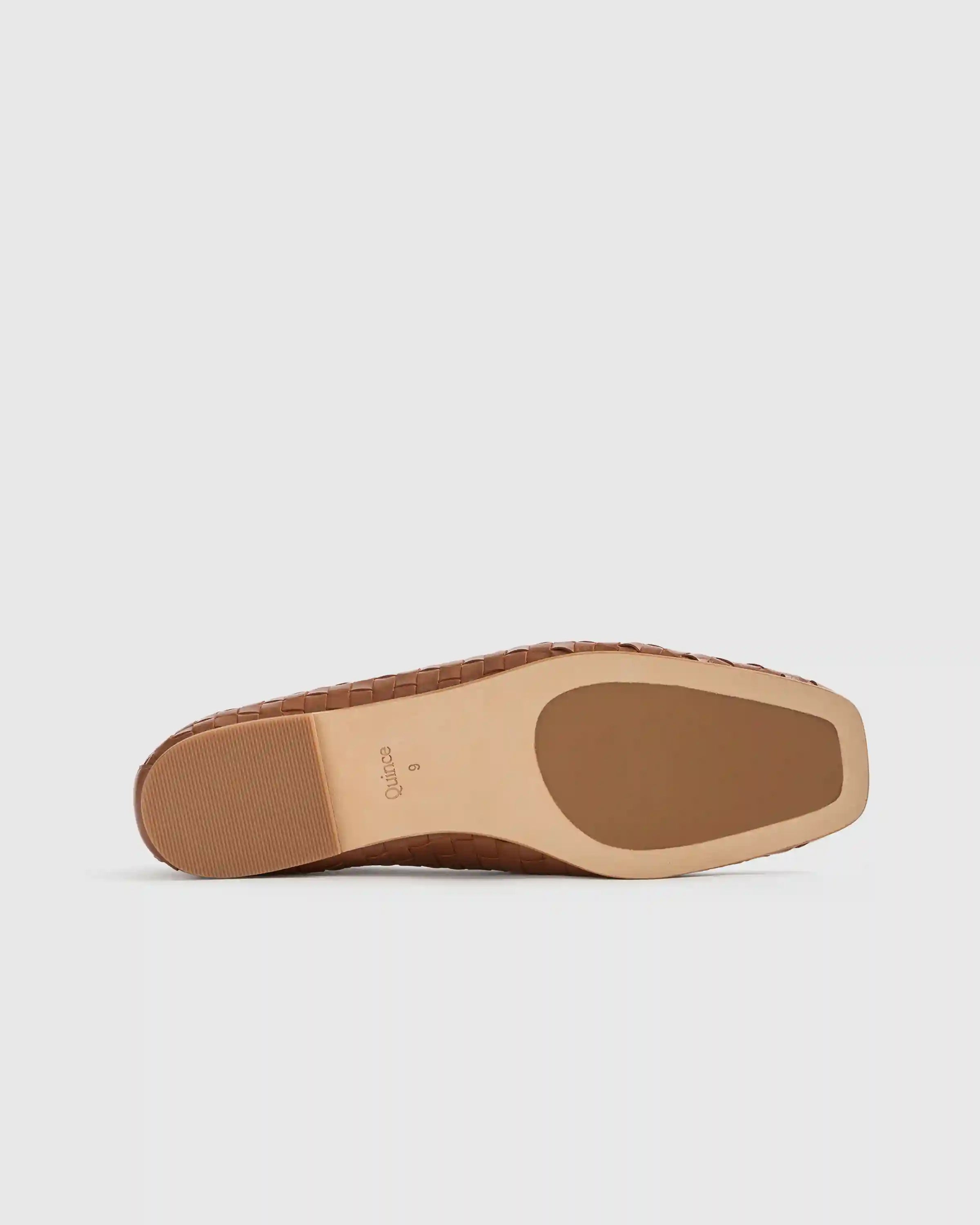 Italian Leather Handwoven Square Toe Ballet Flat