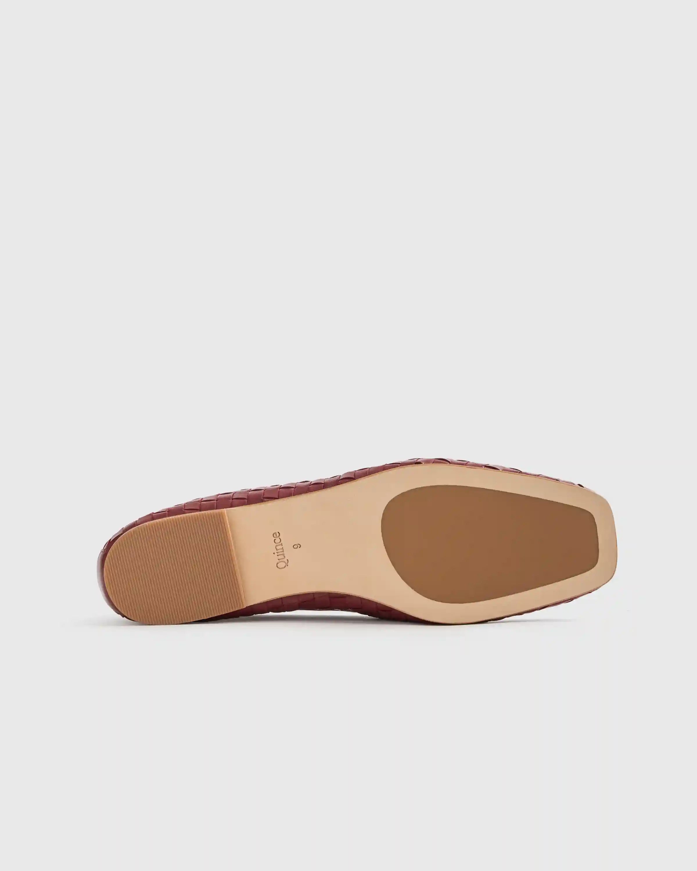 Italian Leather Handwoven Square Toe Ballet Flat