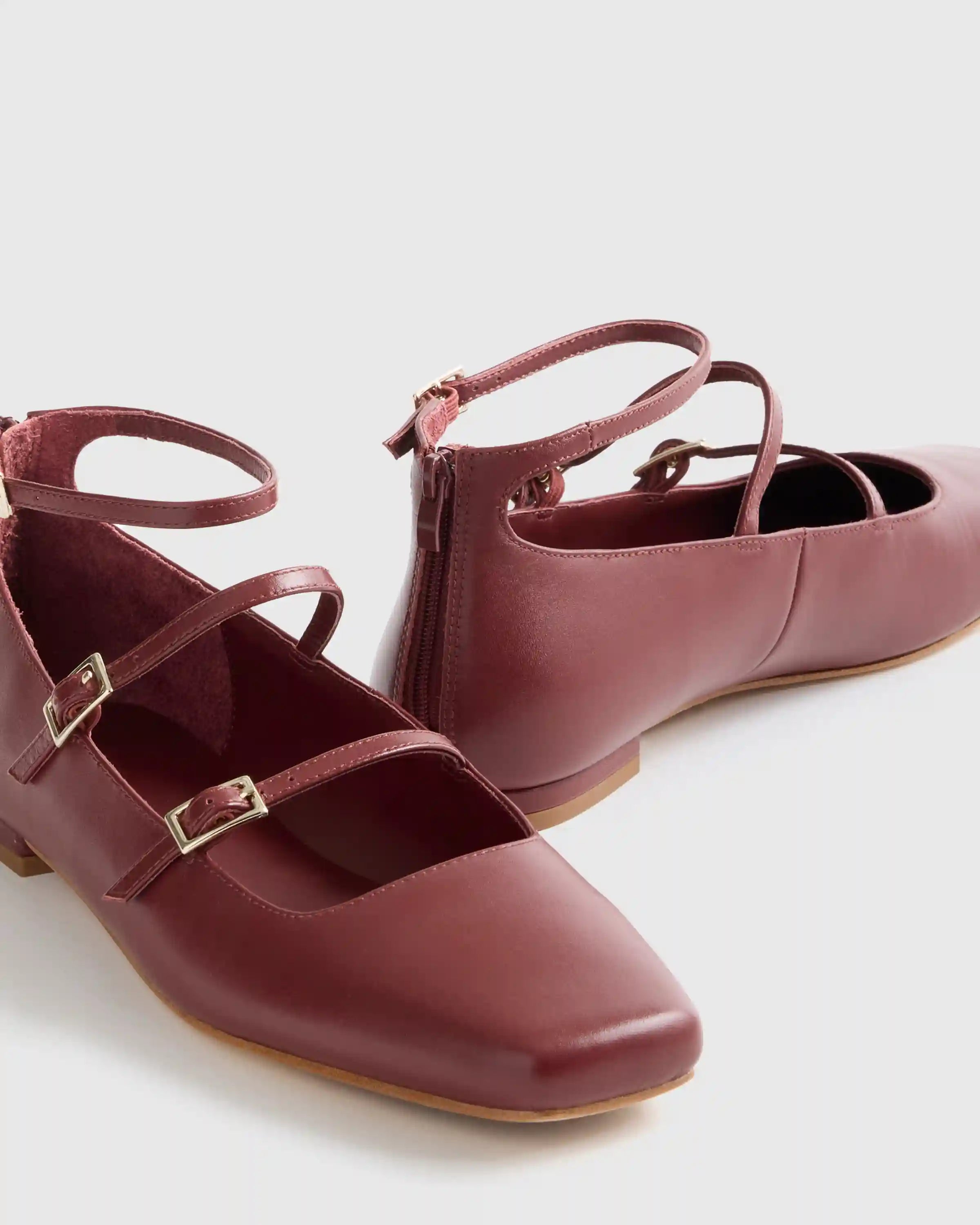 Italian Leather Strappy Ballet Flat