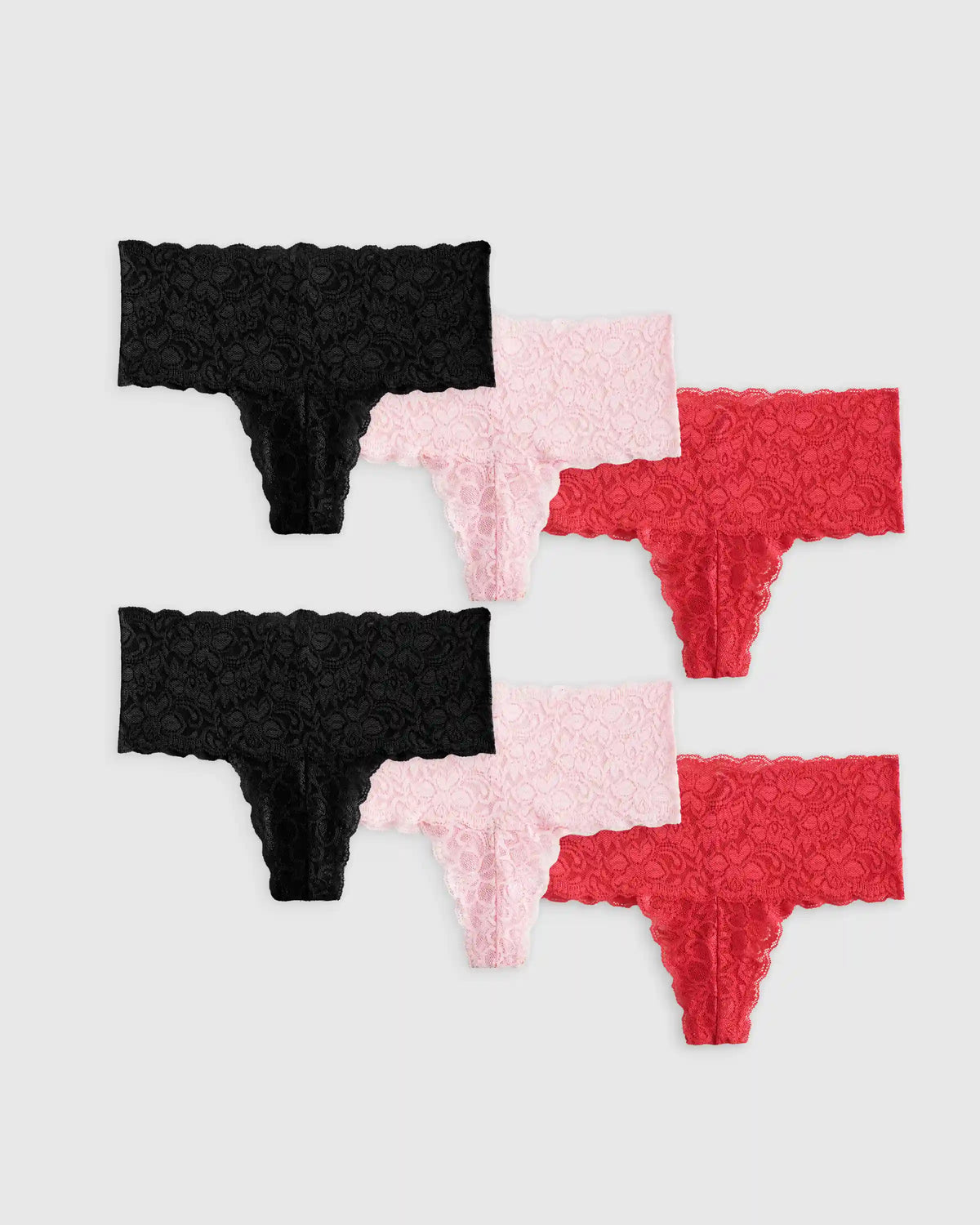 Stretch Lace Thong (6-pack)