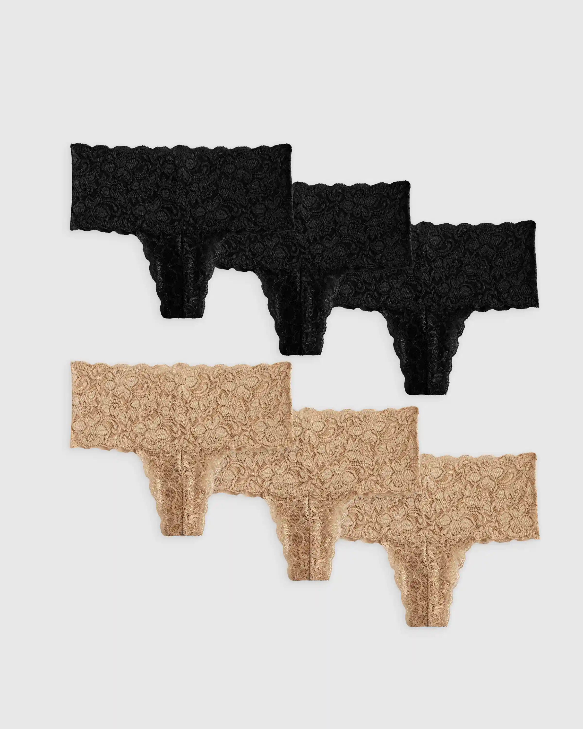 Stretch Lace Thong (6-pack)