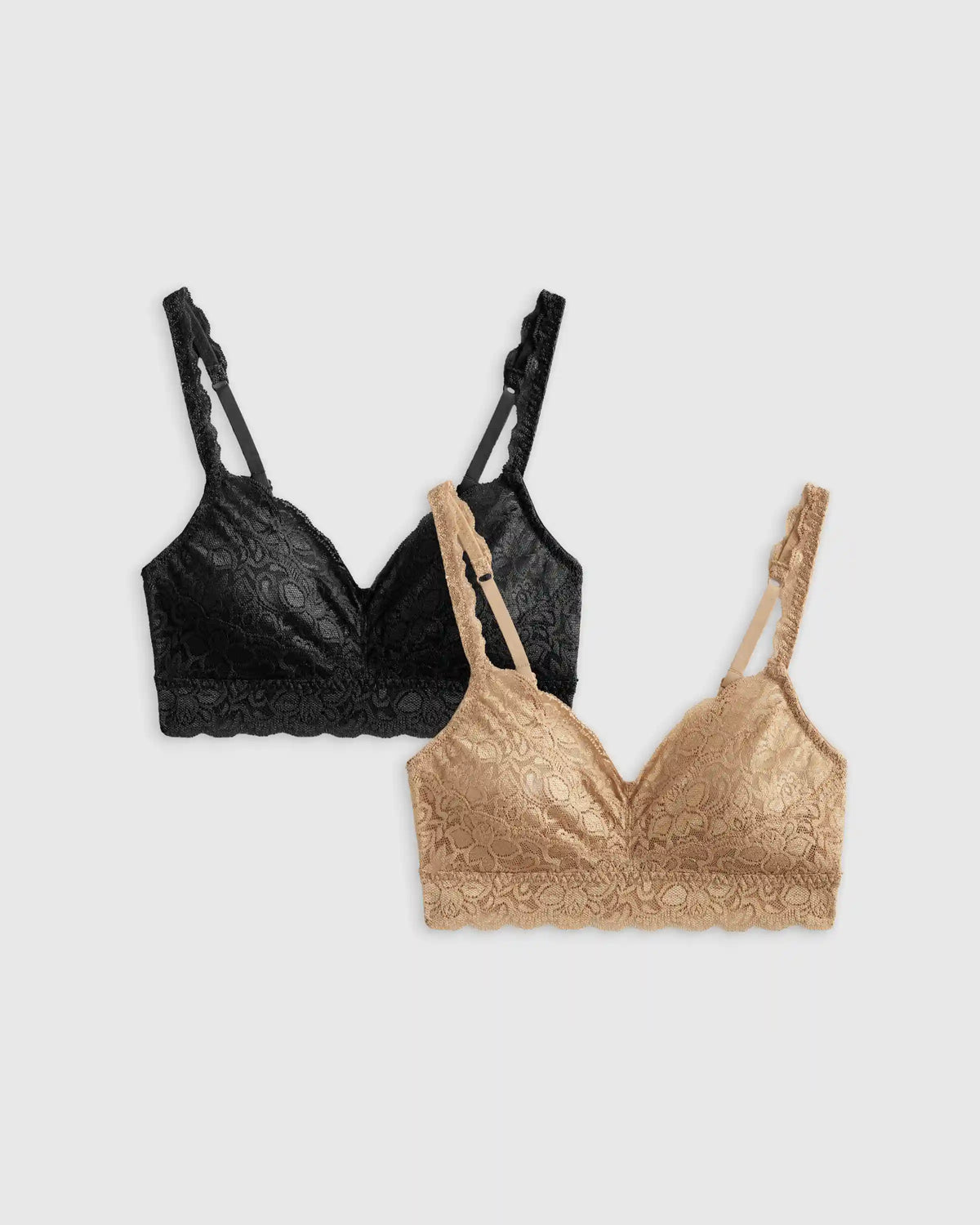Stretch Lace Sweetheart Bralette (2-pack)