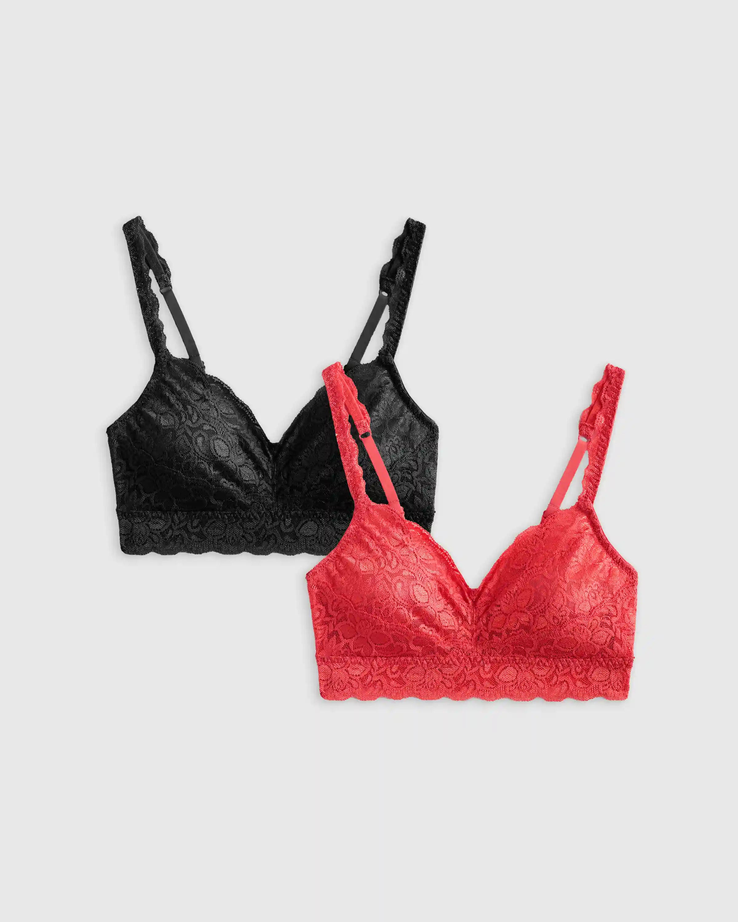 Stretch Lace Sweetheart Bralette (2-pack)