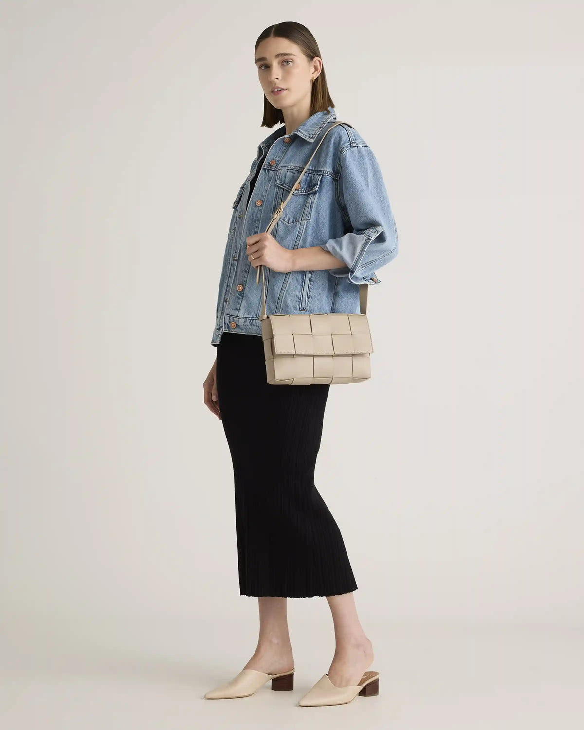 Italian Leather Handwoven Flap Crossbody