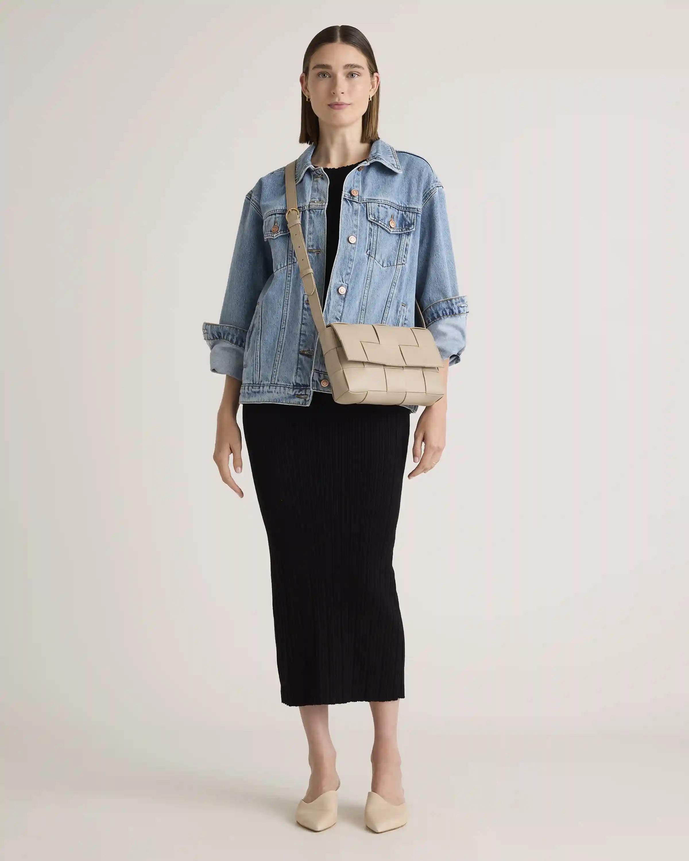 Italian Leather Handwoven Flap Crossbody
