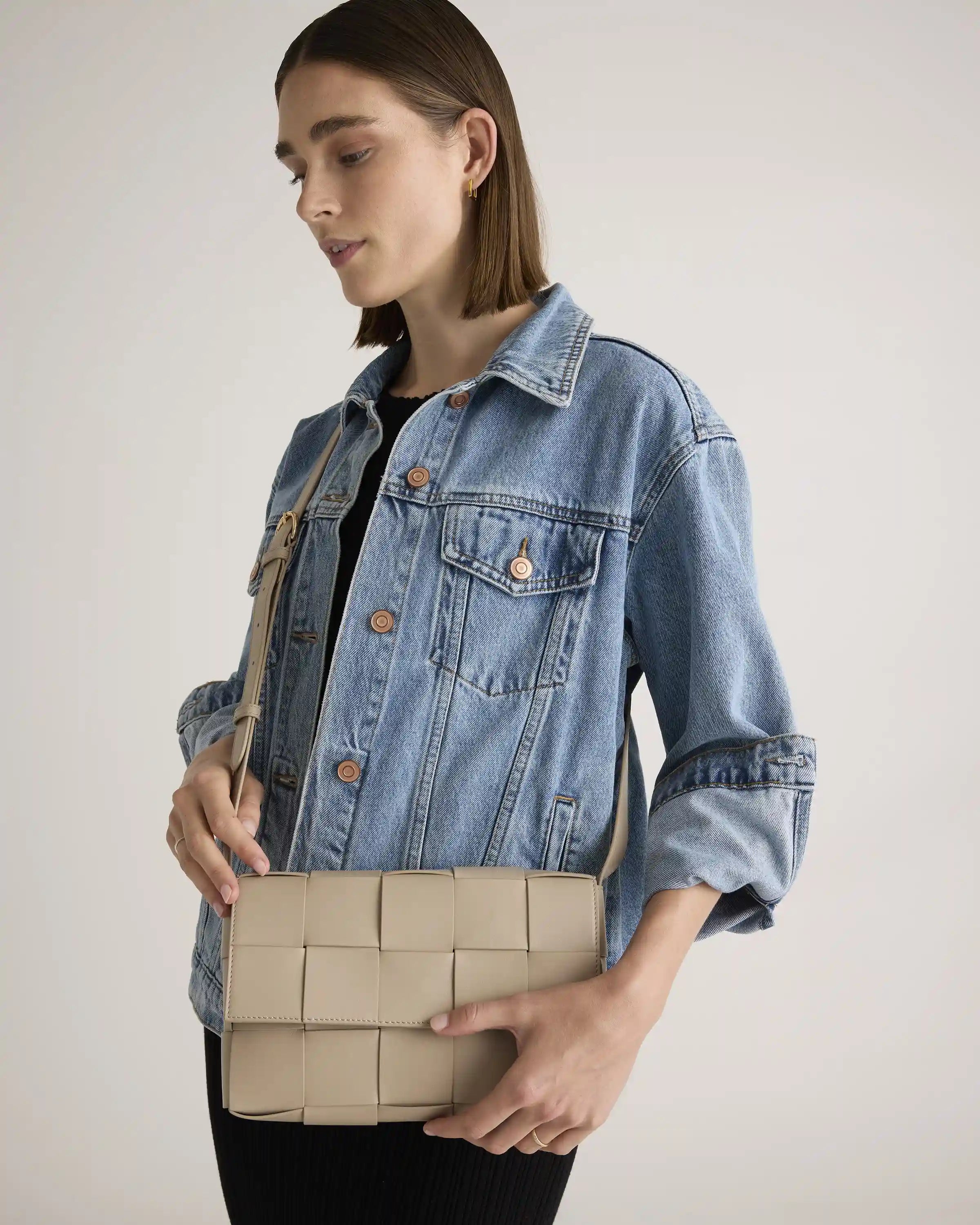 Italian Leather Handwoven Flap Crossbody