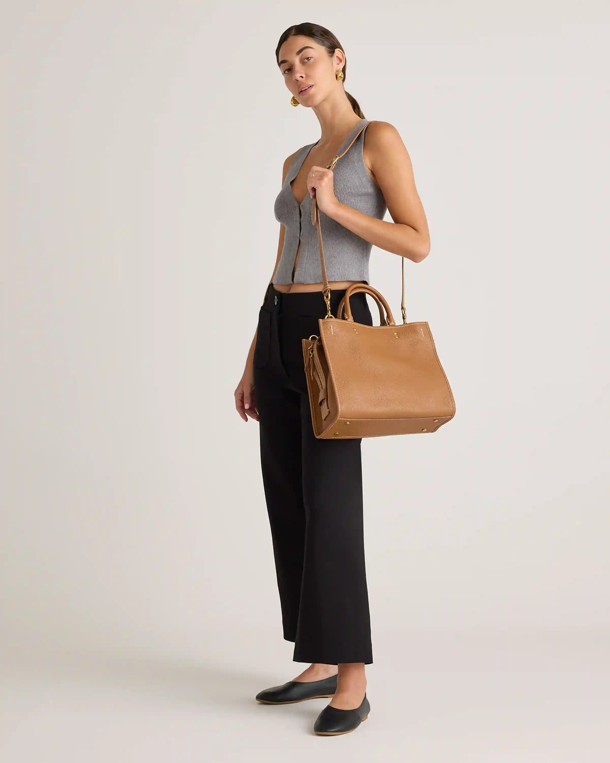 Italian Leather Medium Convertible Satchel
