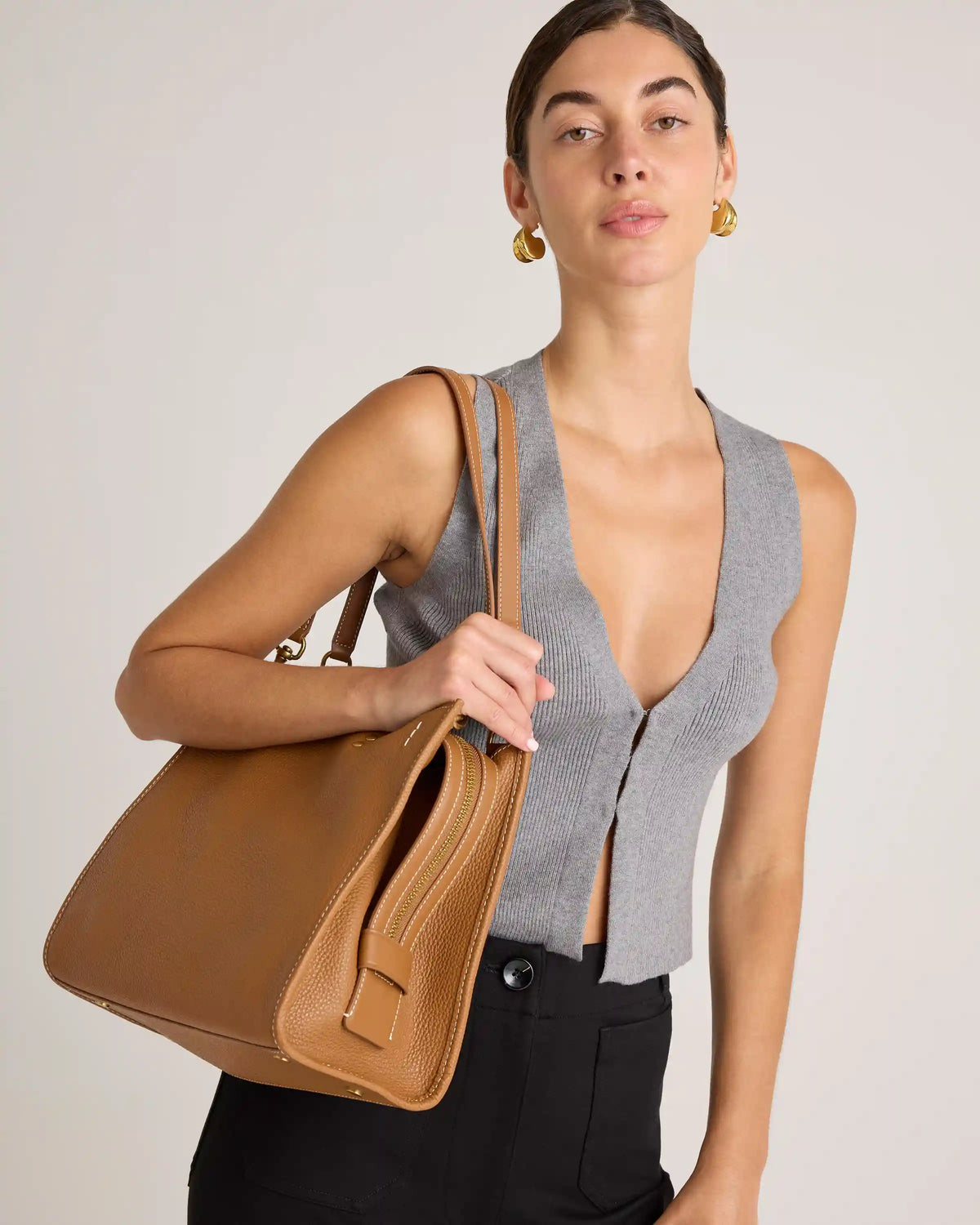 Italian Leather Medium Convertible Satchel