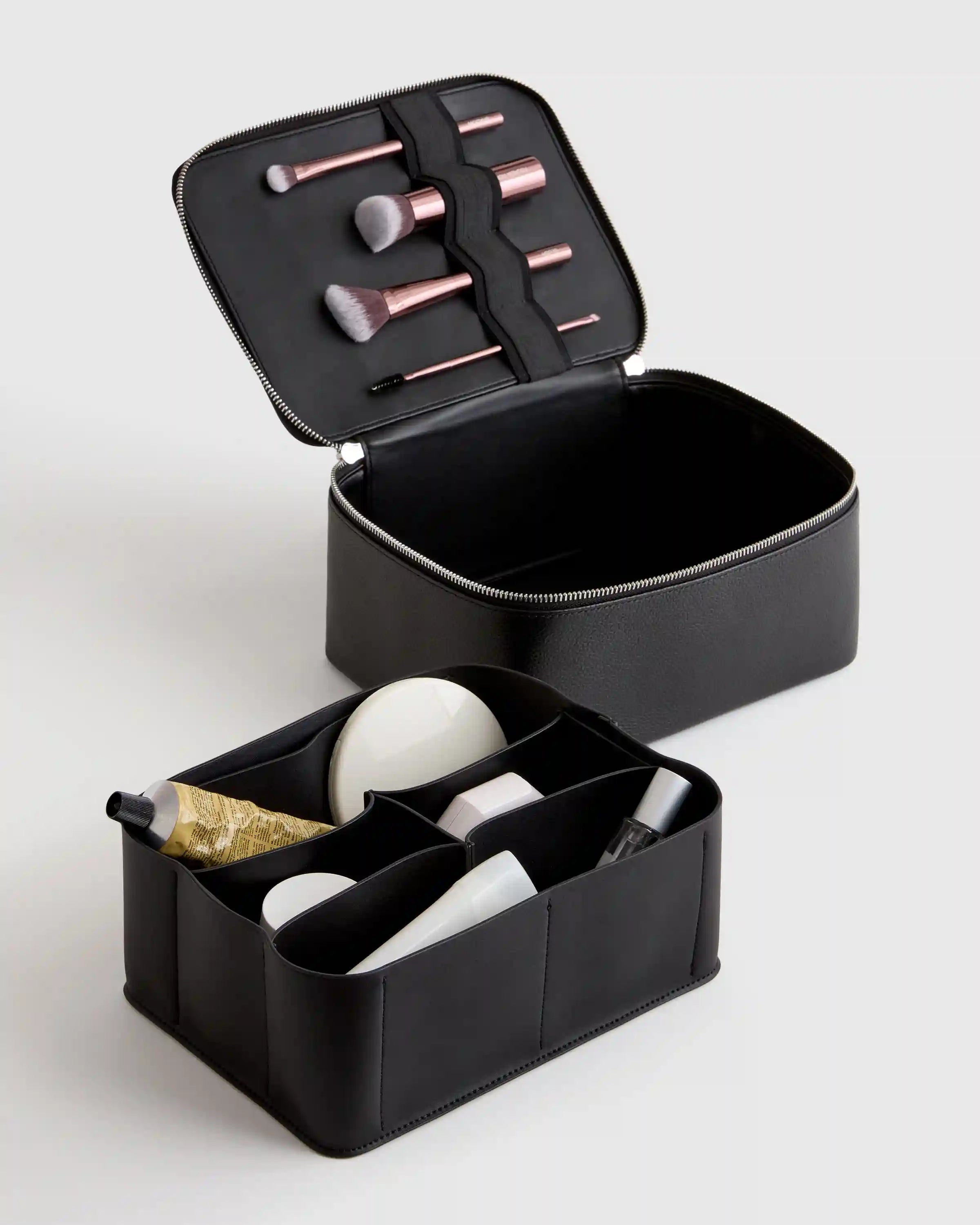 Italian Leather Travel Cosmetic Case