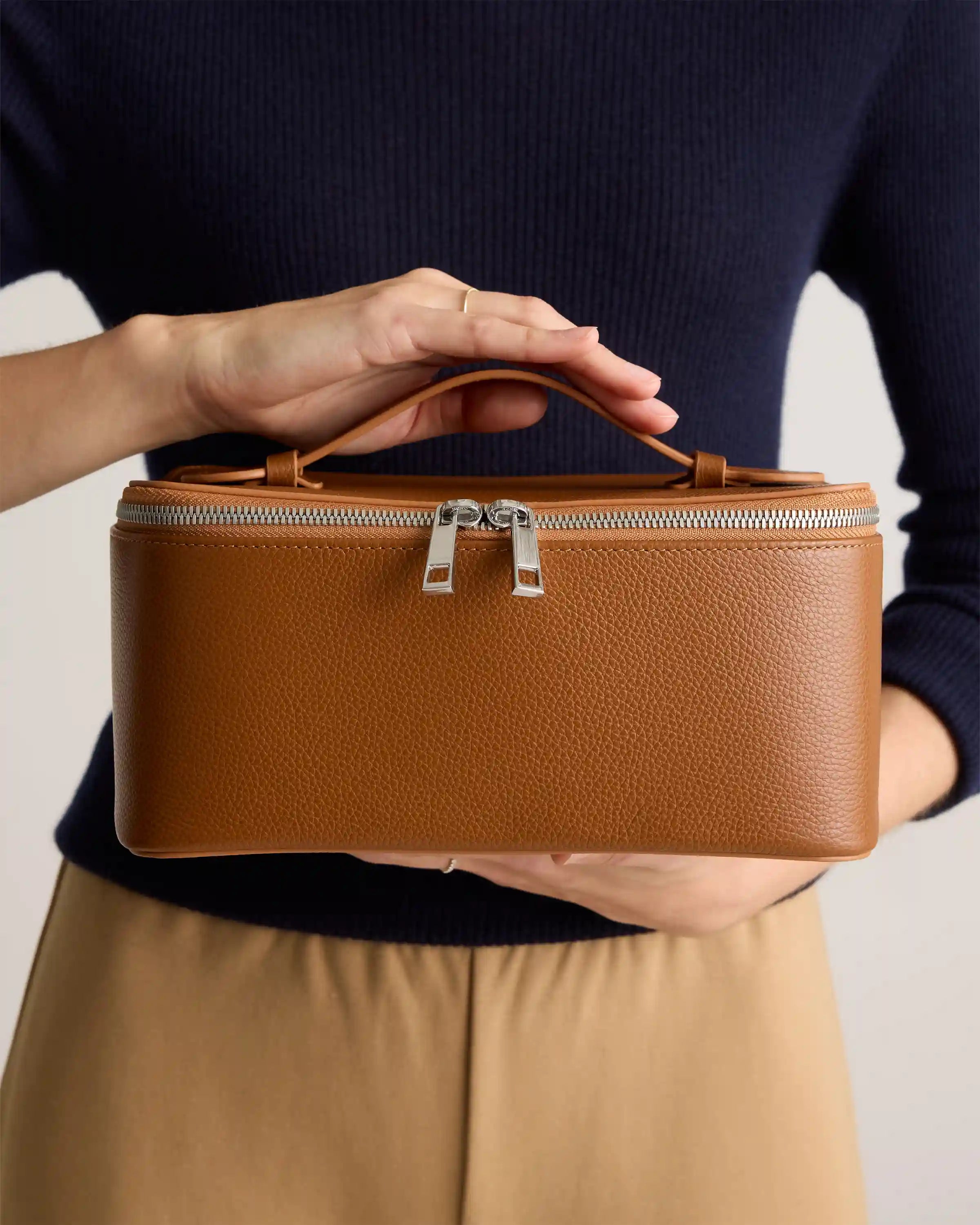 Italian Leather Travel Cosmetic Case