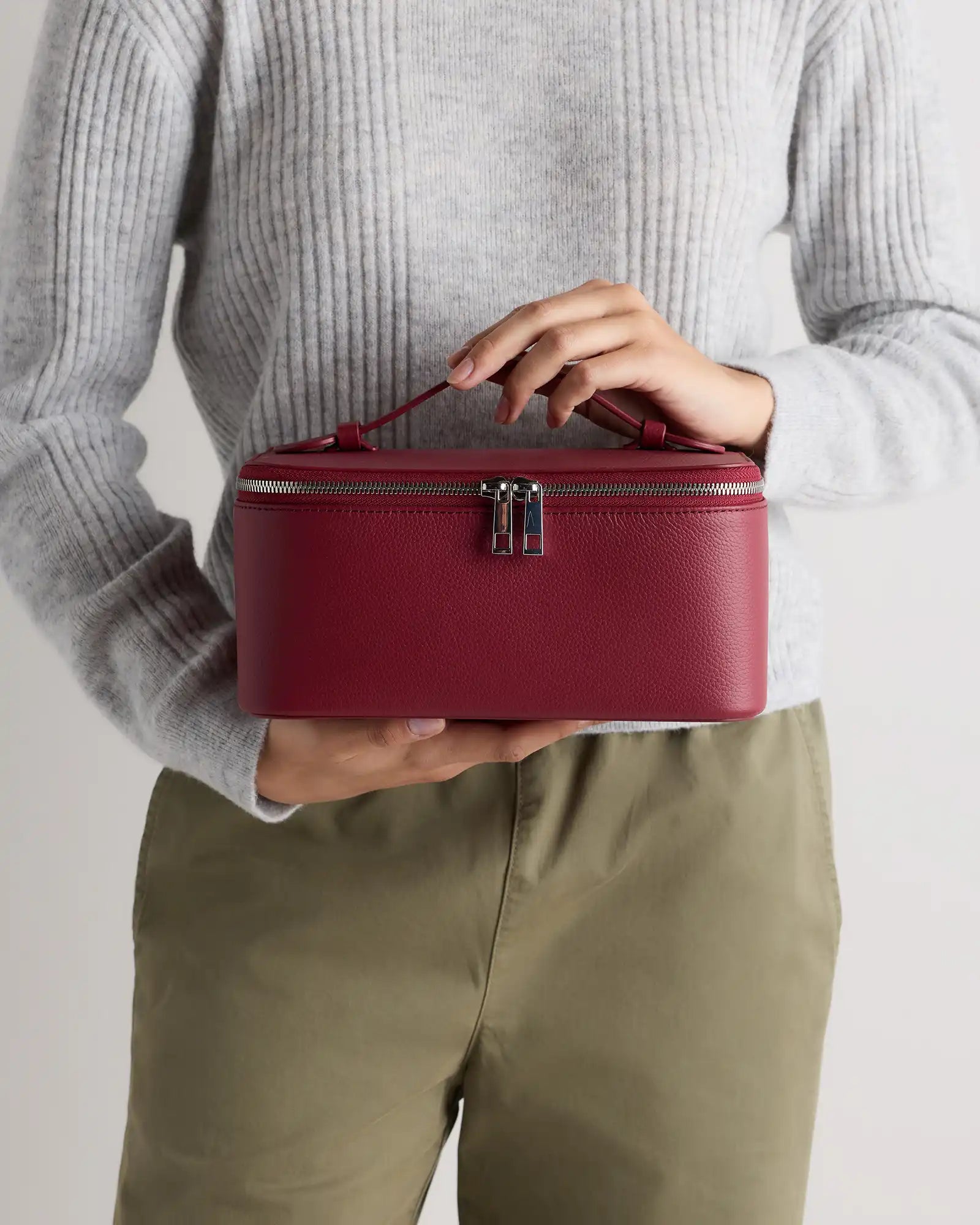 Italian Leather Travel Cosmetic Case