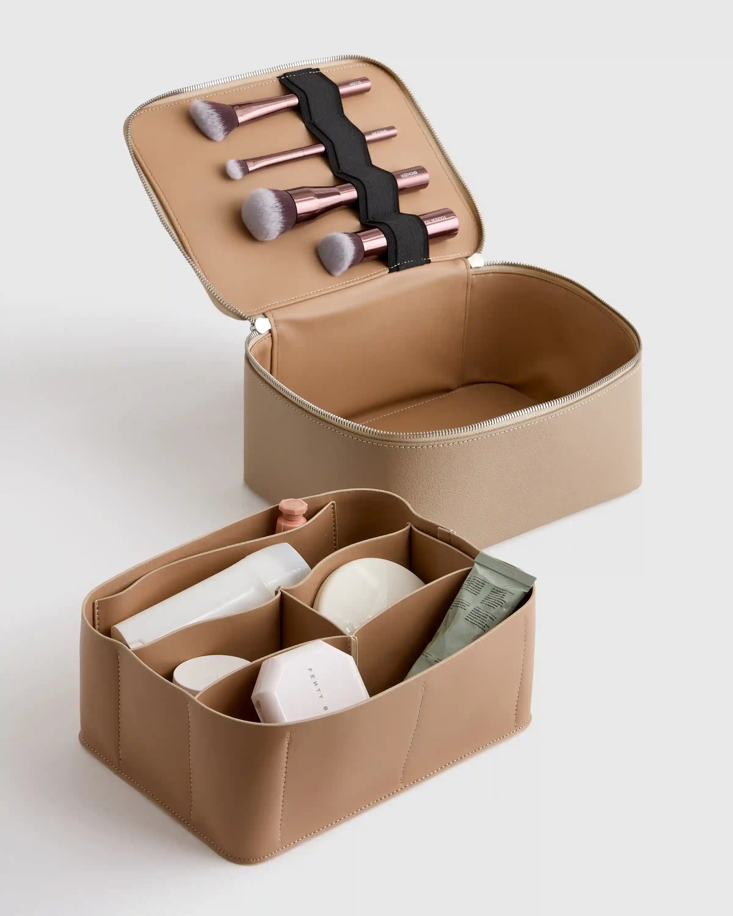 Italian Leather Travel Cosmetic Case