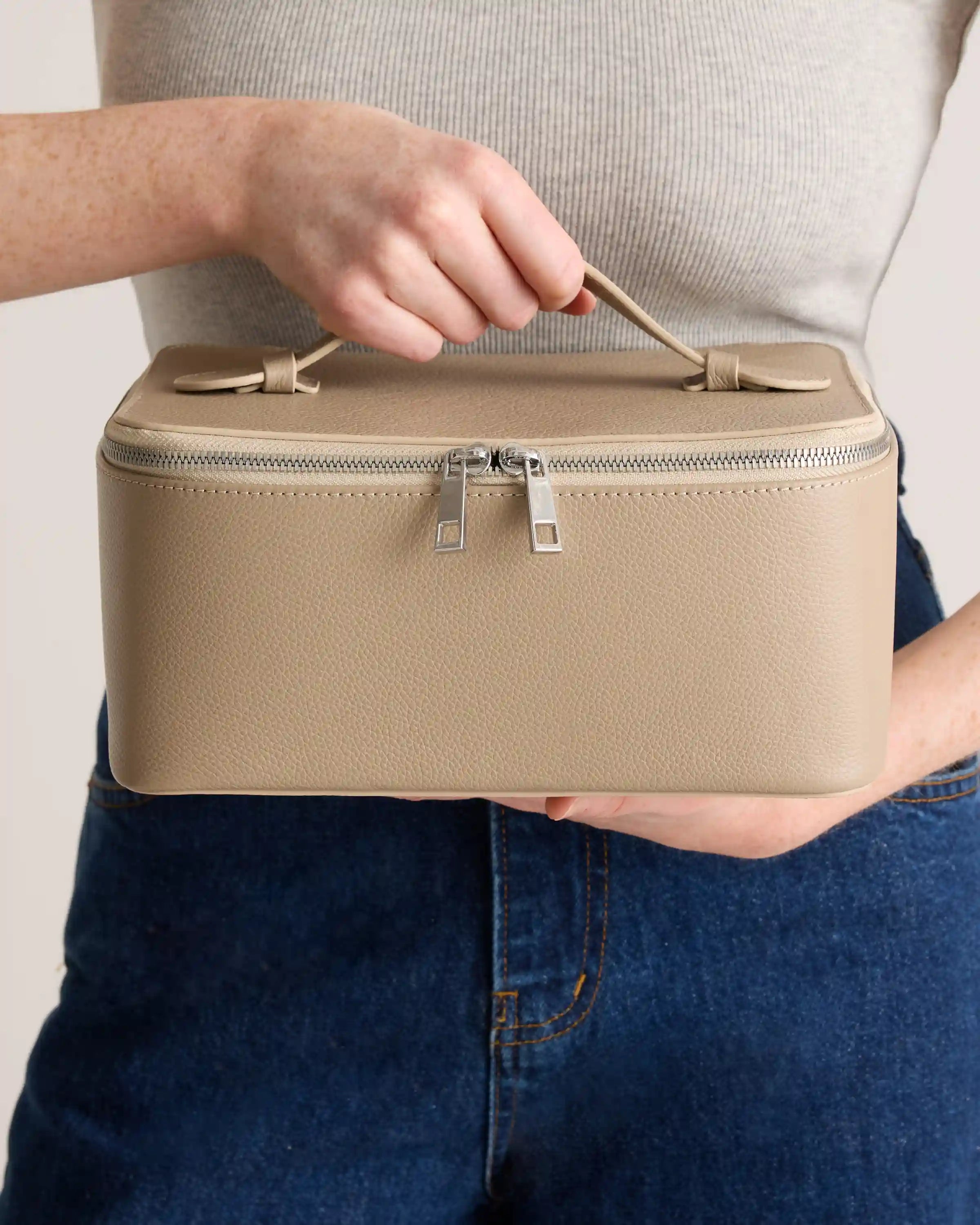 Italian Leather Travel Cosmetic Case