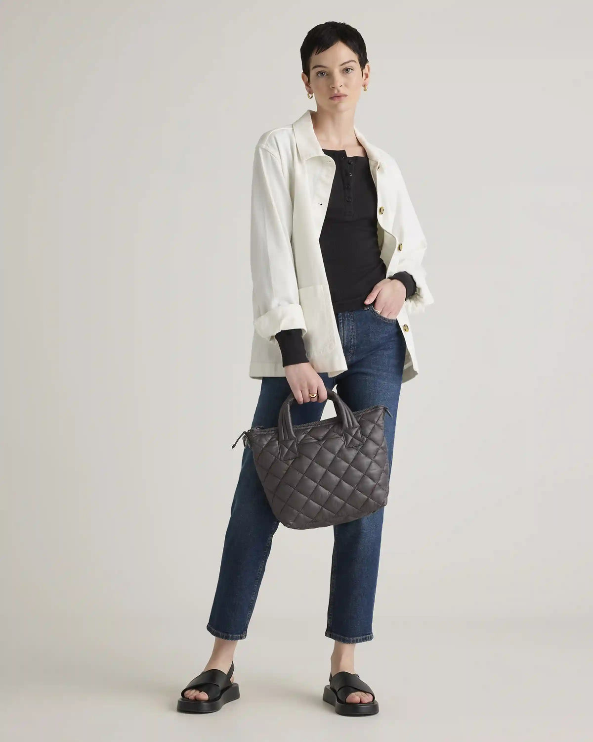 Transit Quilted Small Crossbody Tote