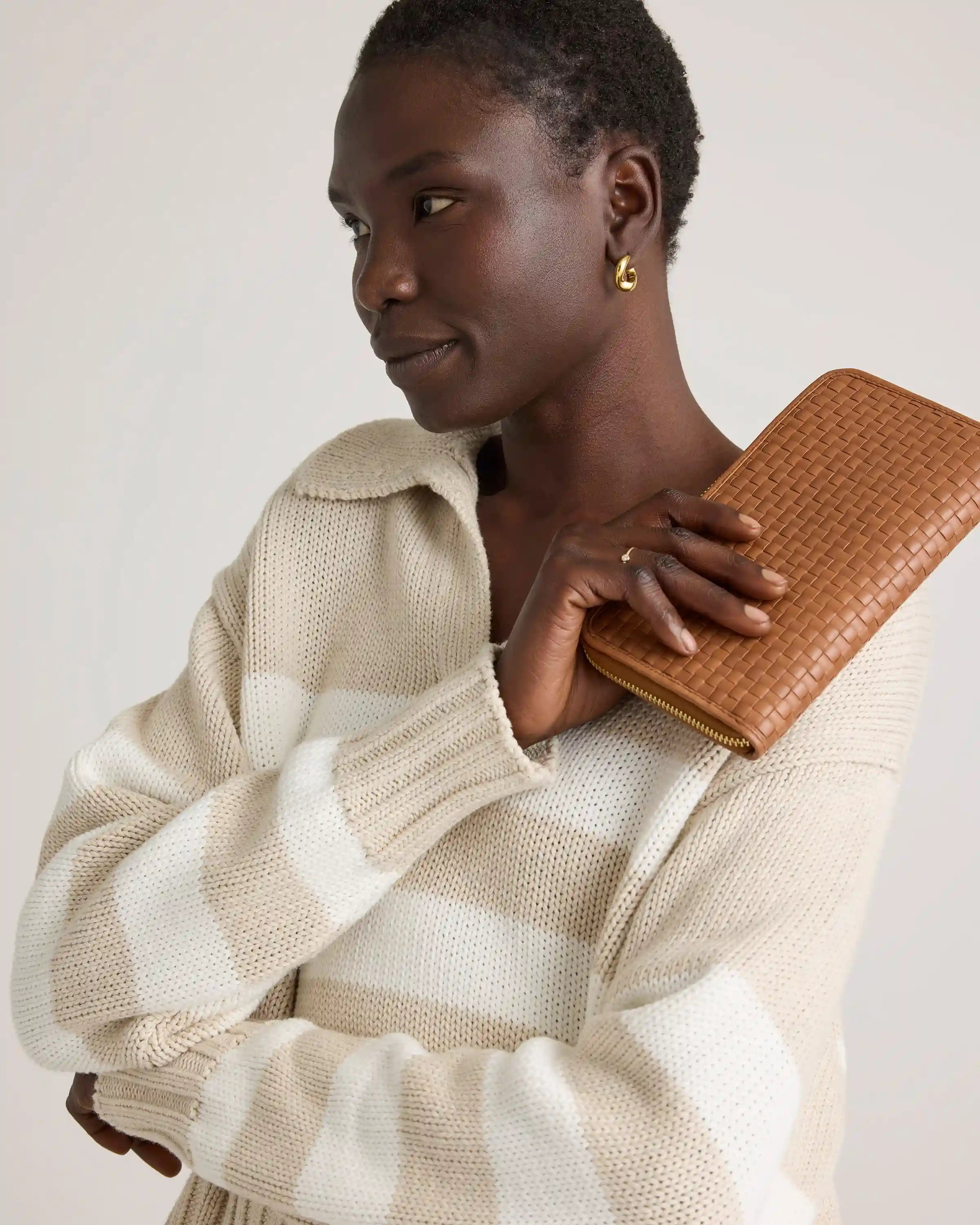 Italian Leather Handwoven Continental Wallet