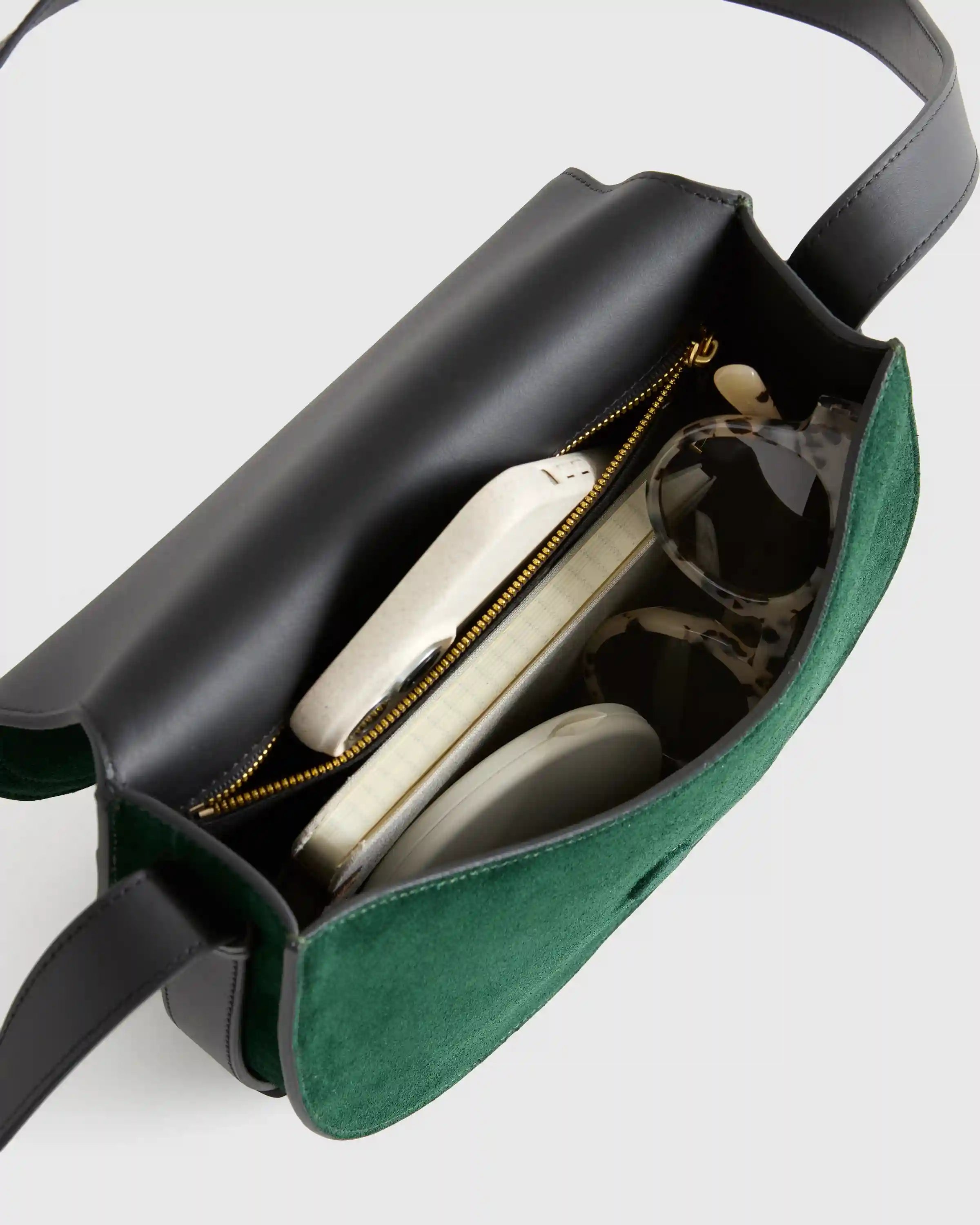 Italian Suede Saddle Bag