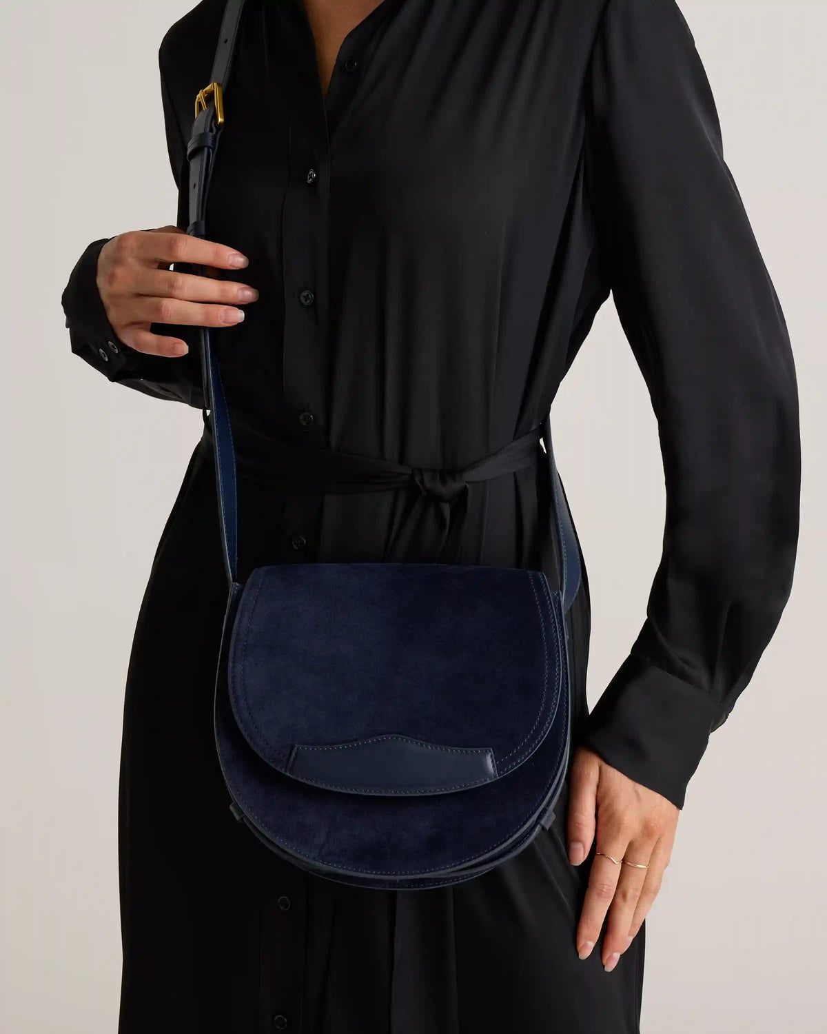 Italian Suede Saddle Bag