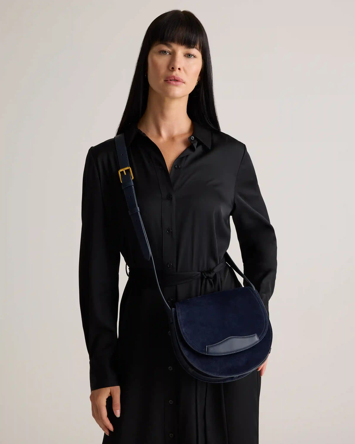 Italian Suede Saddle Bag