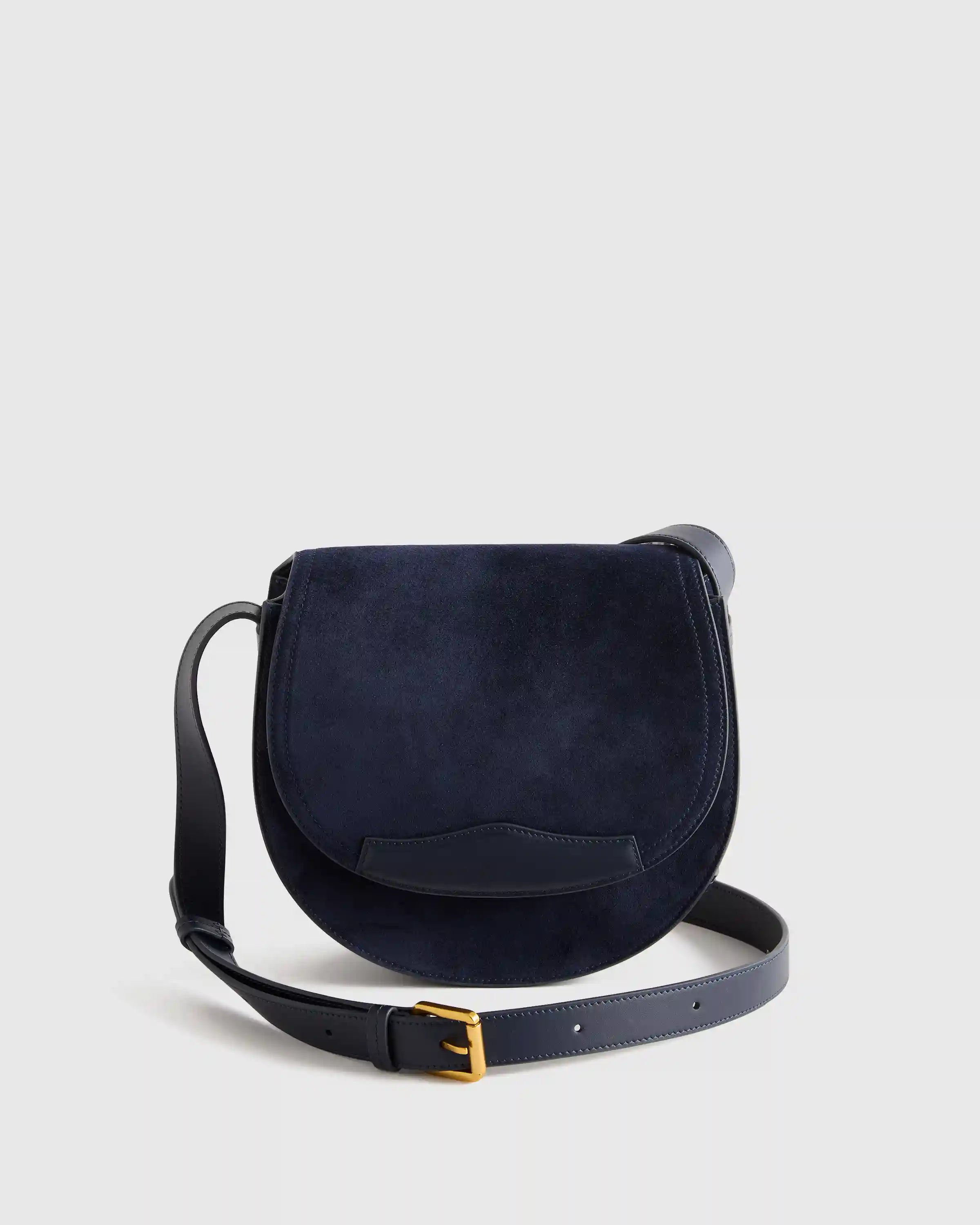 Italian Suede Saddle Bag