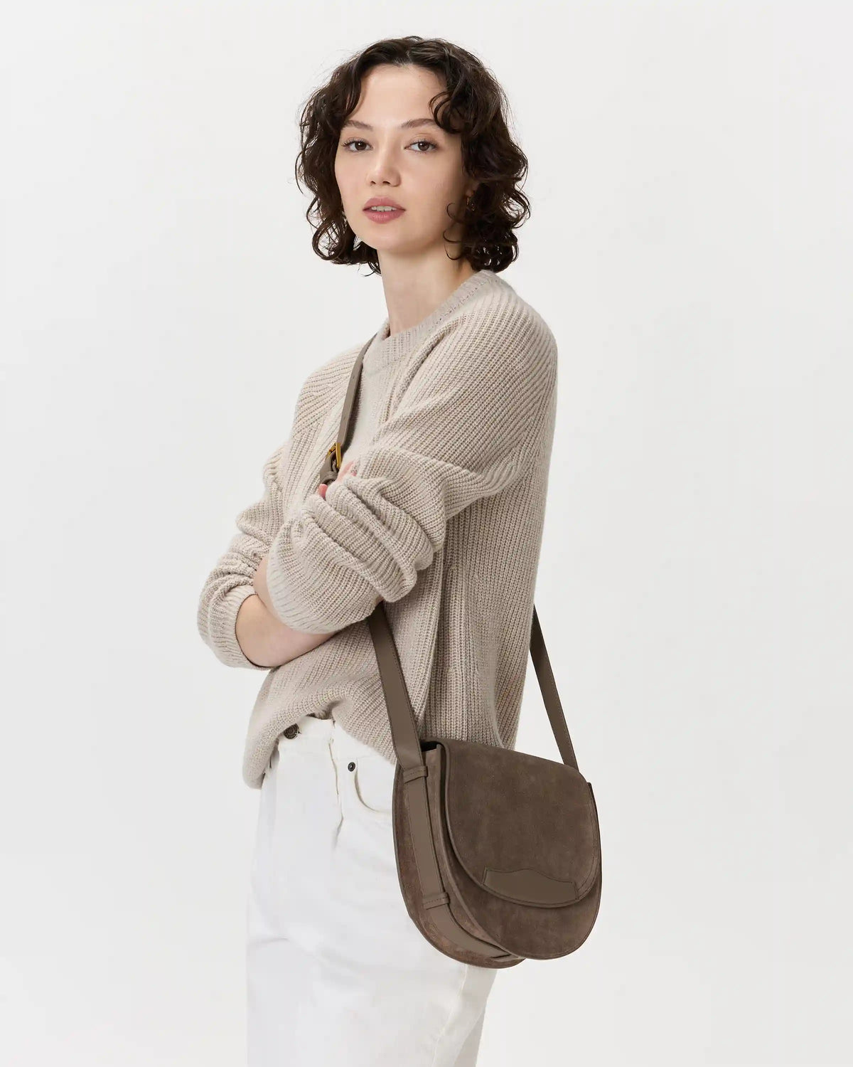Italian Suede Saddle Bag