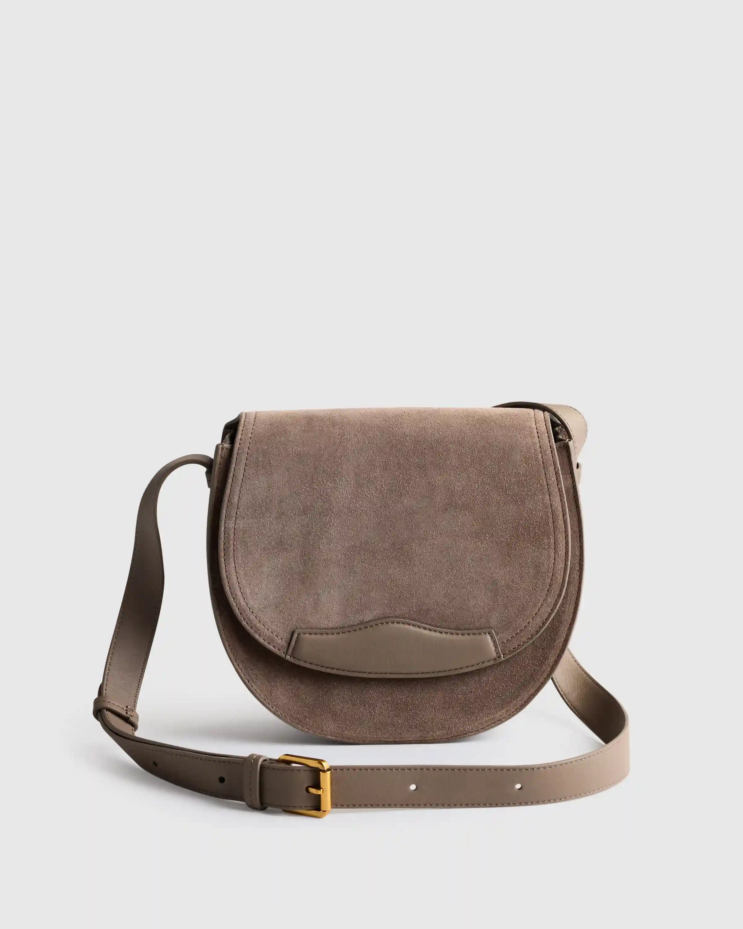 Italian Suede Saddle Bag