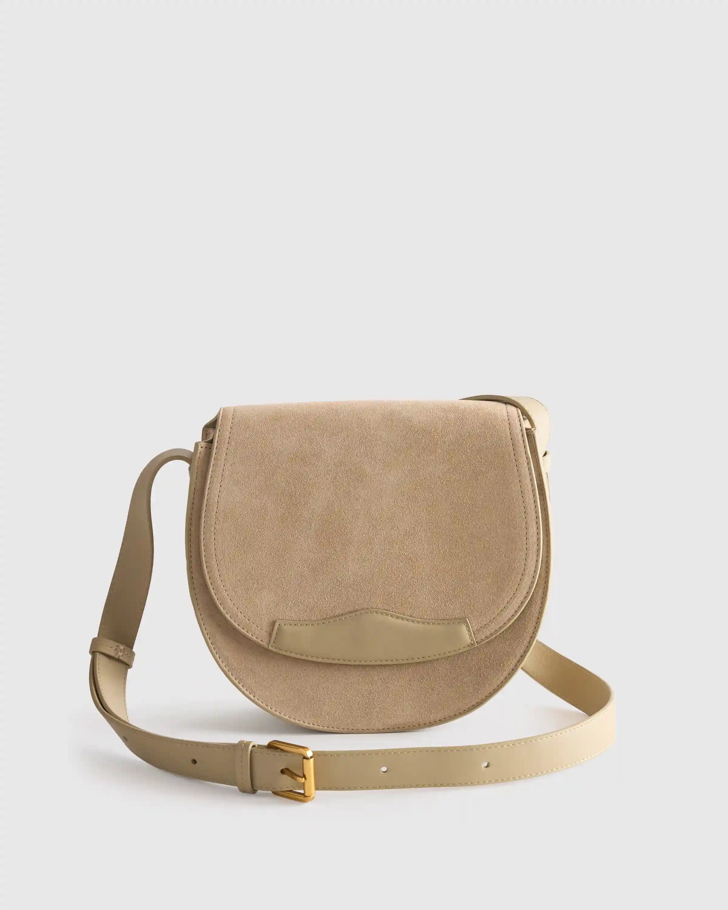 Italian Suede Saddle Bag