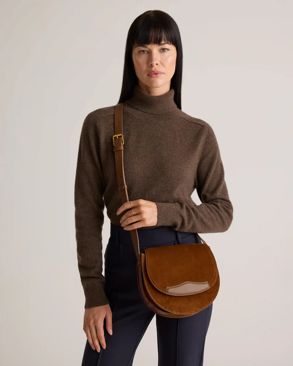 Italian Suede Saddle Bag