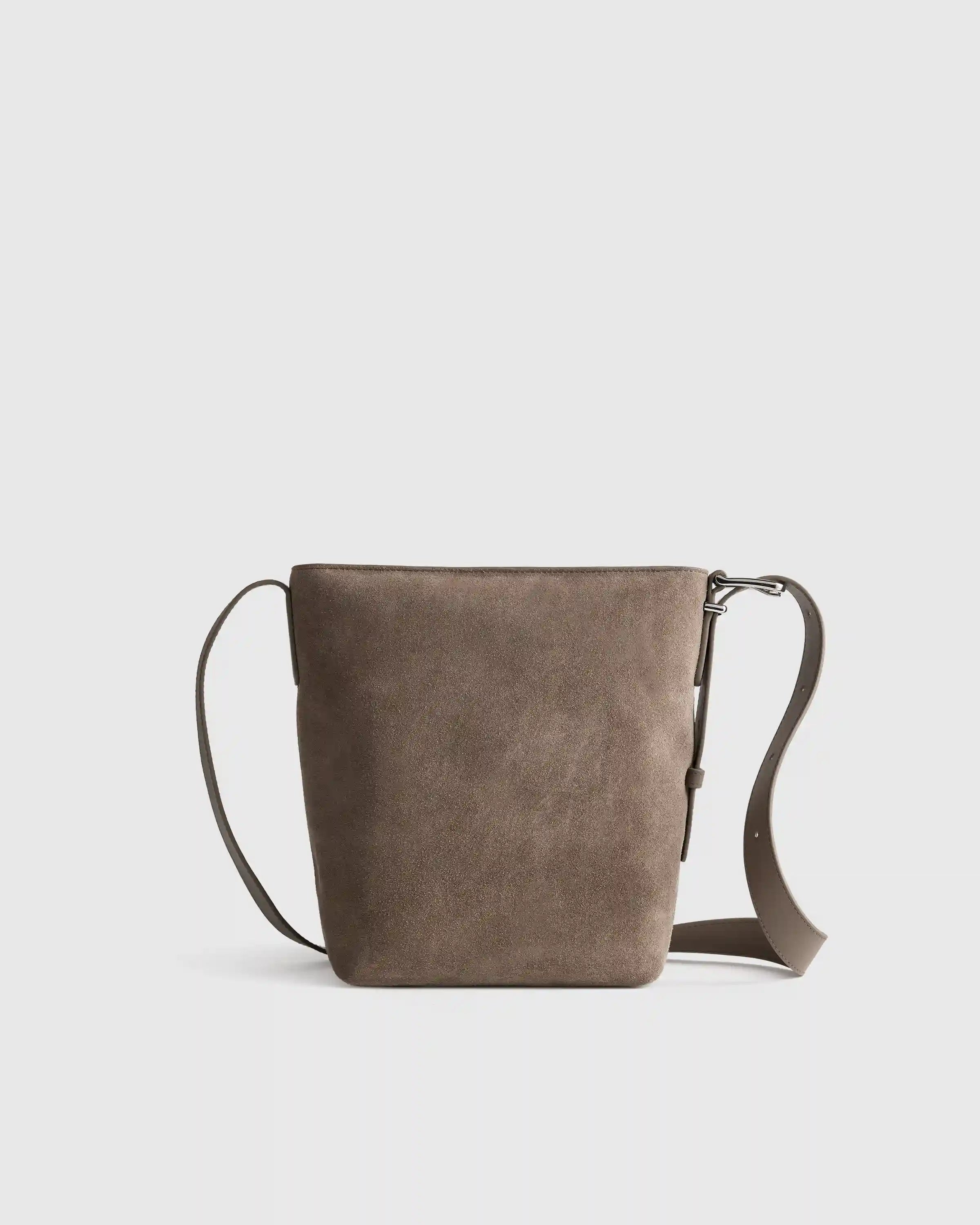 Italian Suede Bucket Crossbody