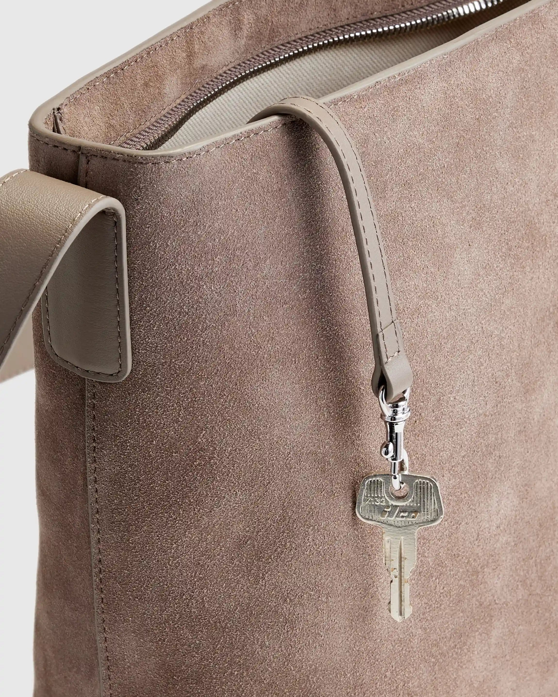 Italian Suede Bucket Crossbody