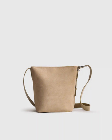 Italian Suede Bucket Crossbody