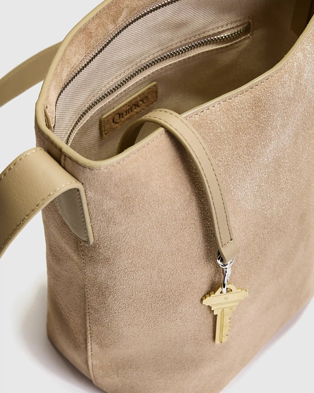 Italian Suede Bucket Crossbody