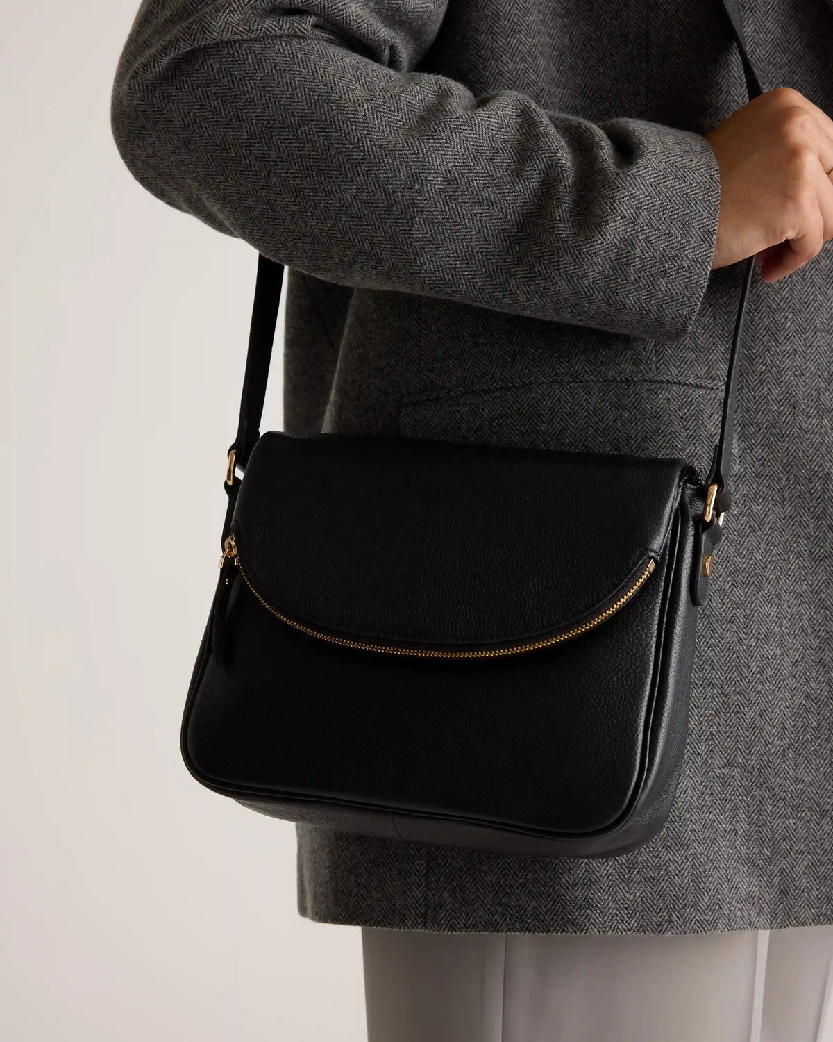 Italian Leather Foldover Crossbody