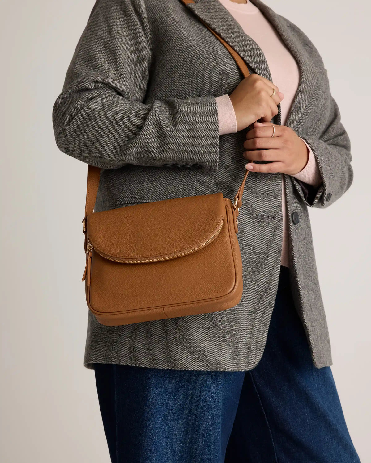 Italian Leather Foldover Crossbody
