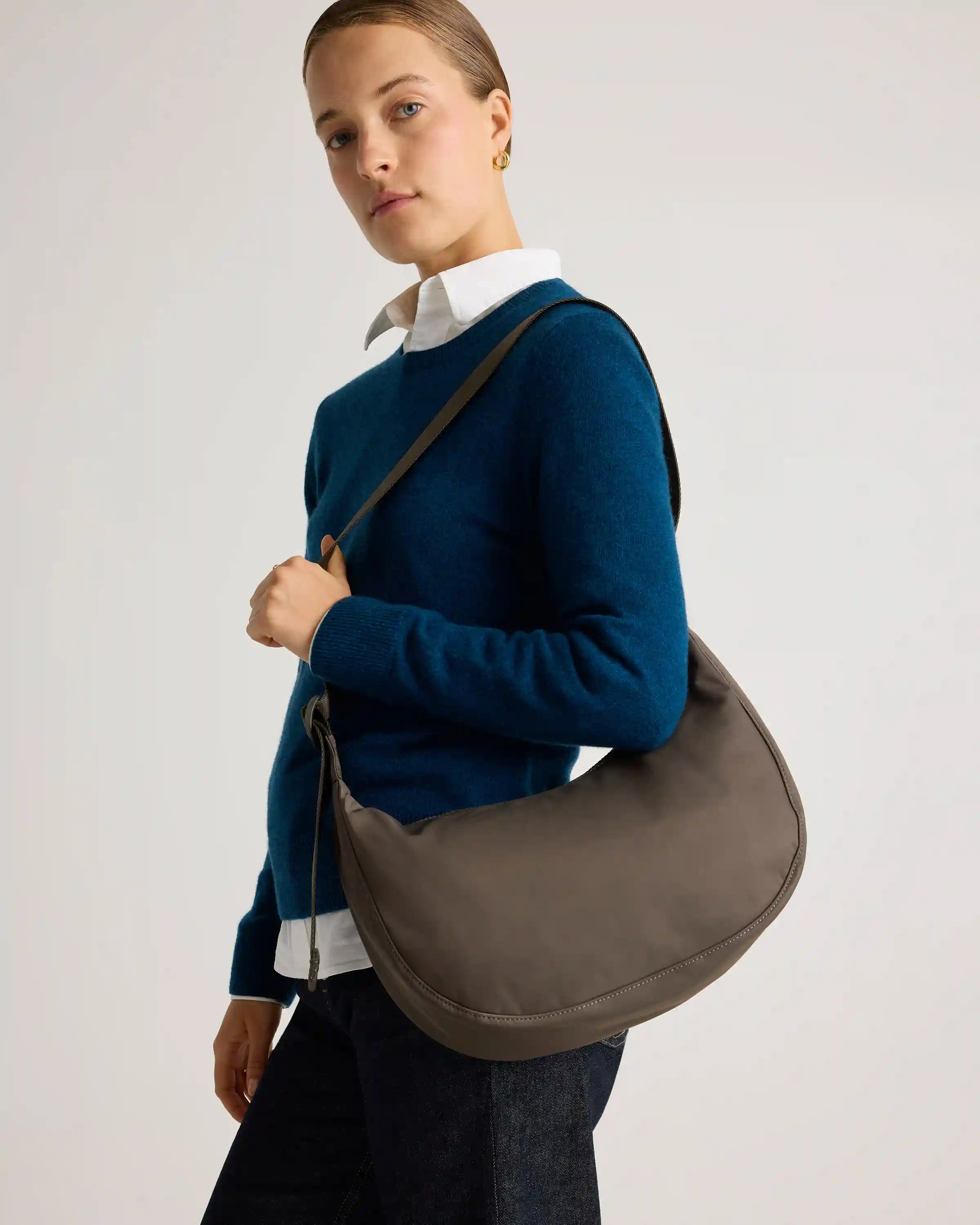 Revive Nylon Crescent Shoulder Bag