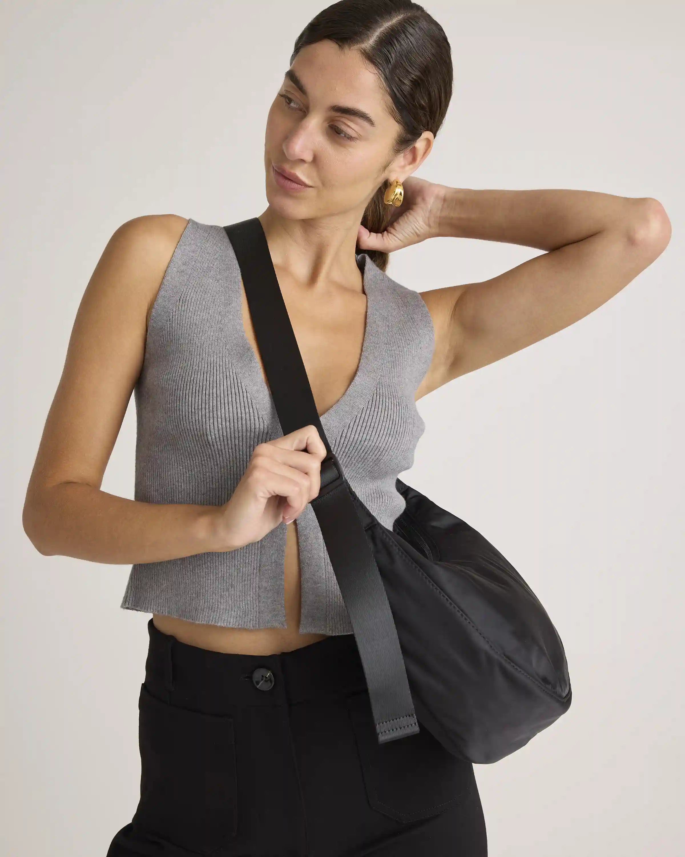 Revive Nylon Crescent Shoulder Bag